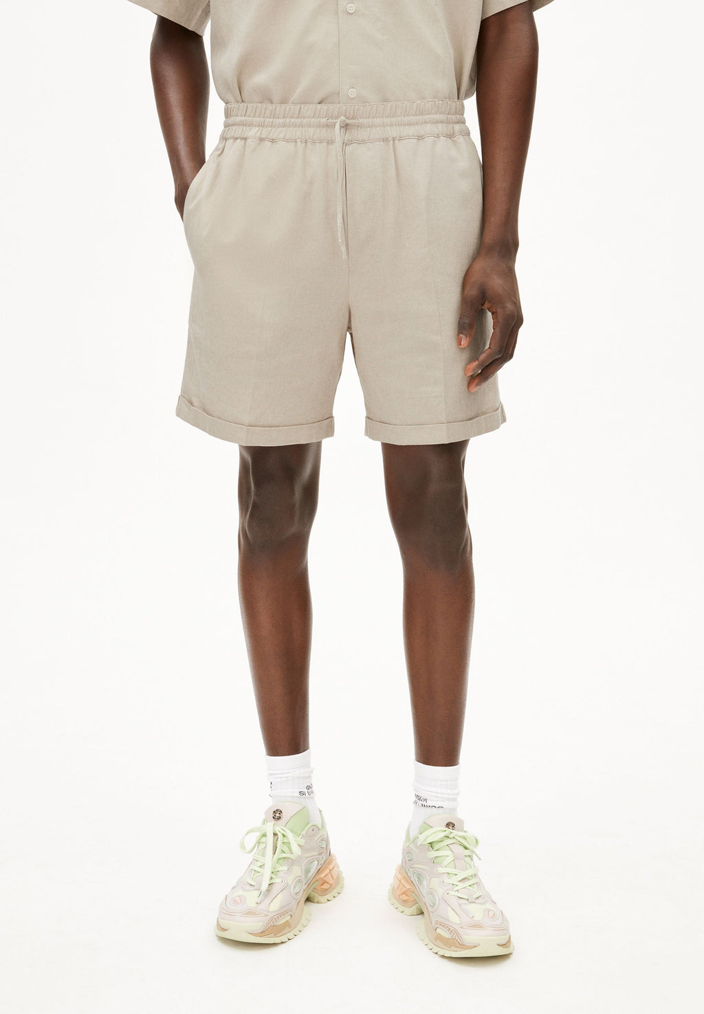 ARMEDANGELS Pantaloncini Uomo JAACQUE LINO – Misto Viscosa E Lino, Regular Fit, Marocco