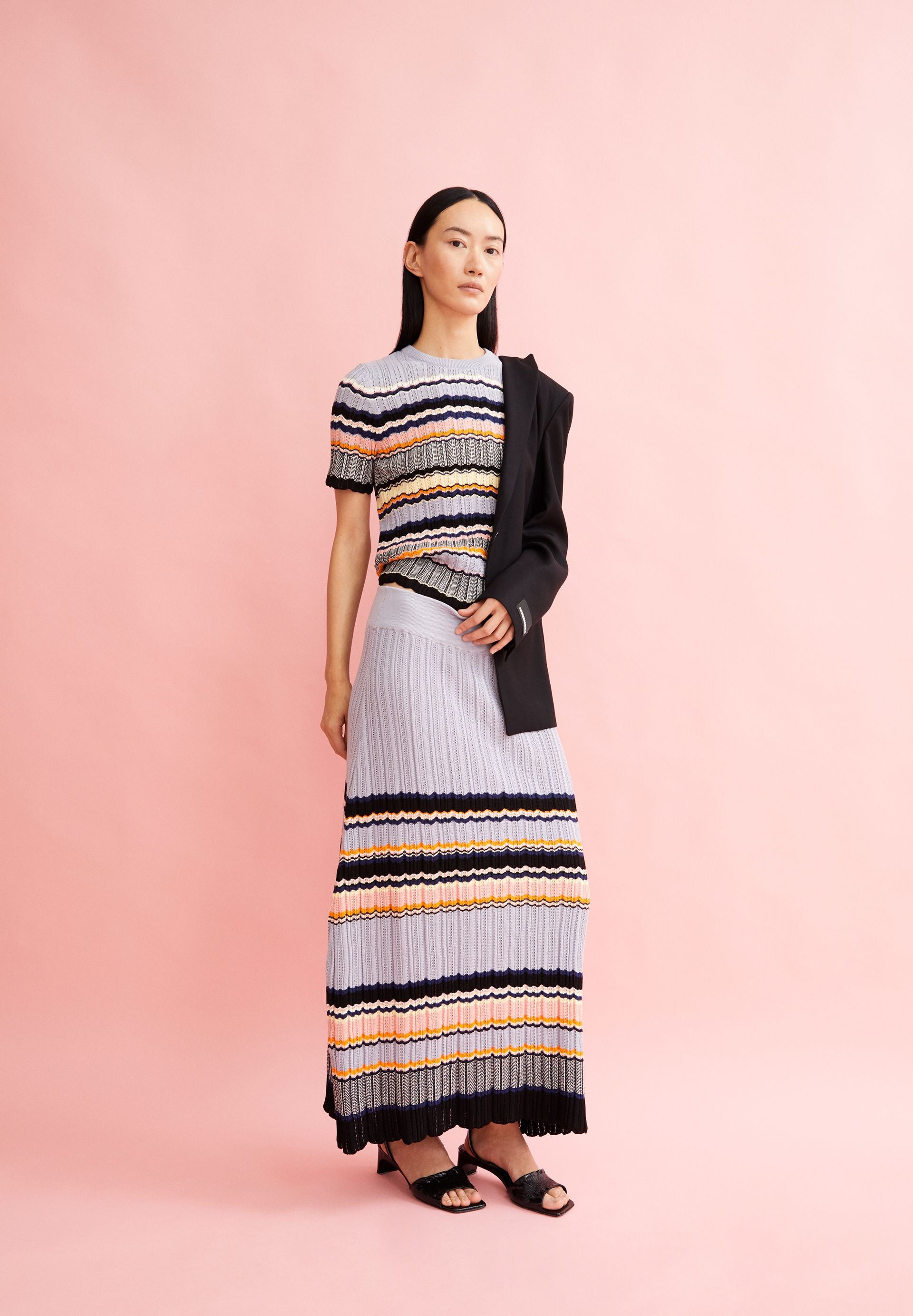 MINNAA STRIPES Knit Skirt made of Organic Cotton