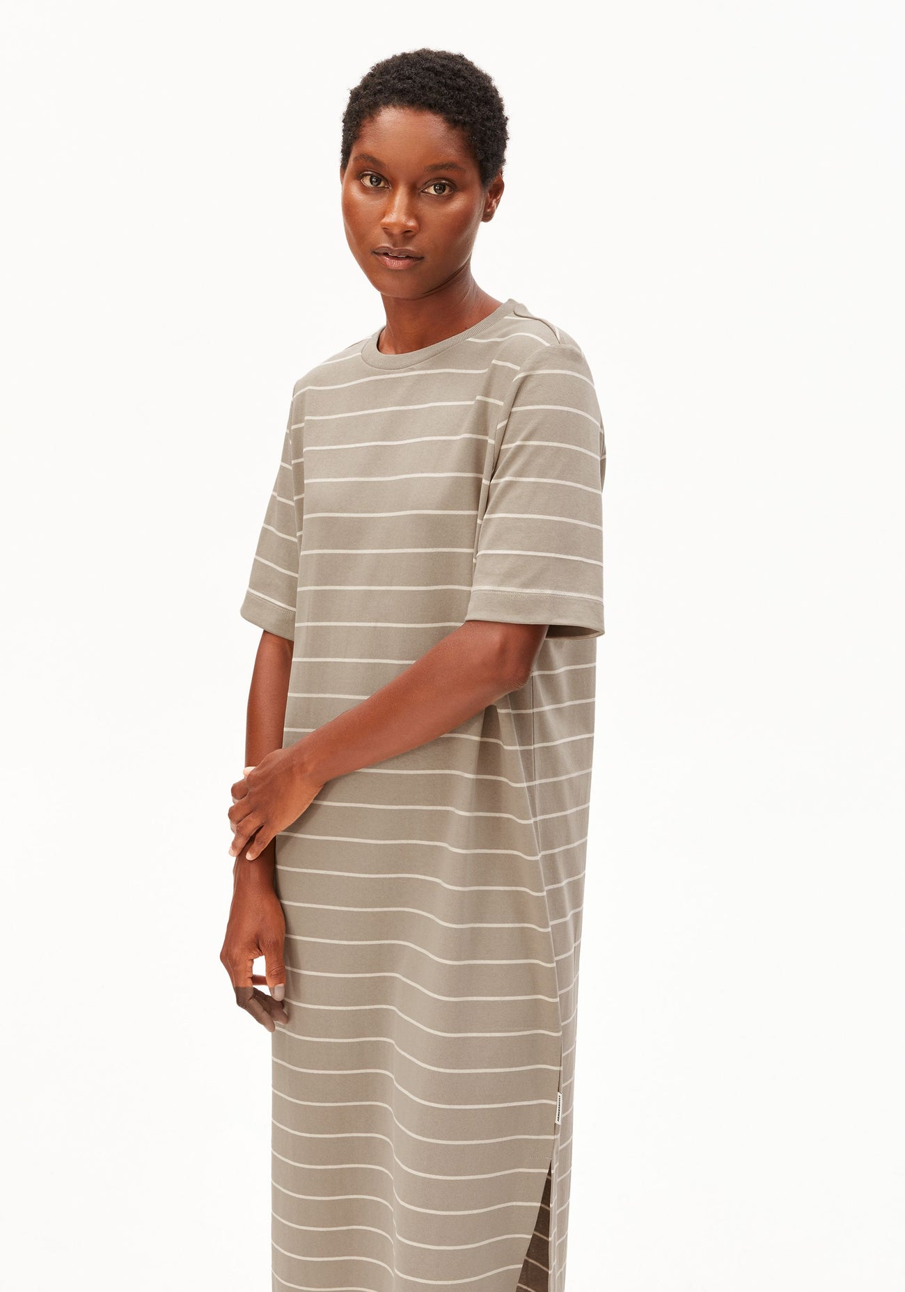 XELINAA FINE STRIPE MIDI DRESS for women in multicolored