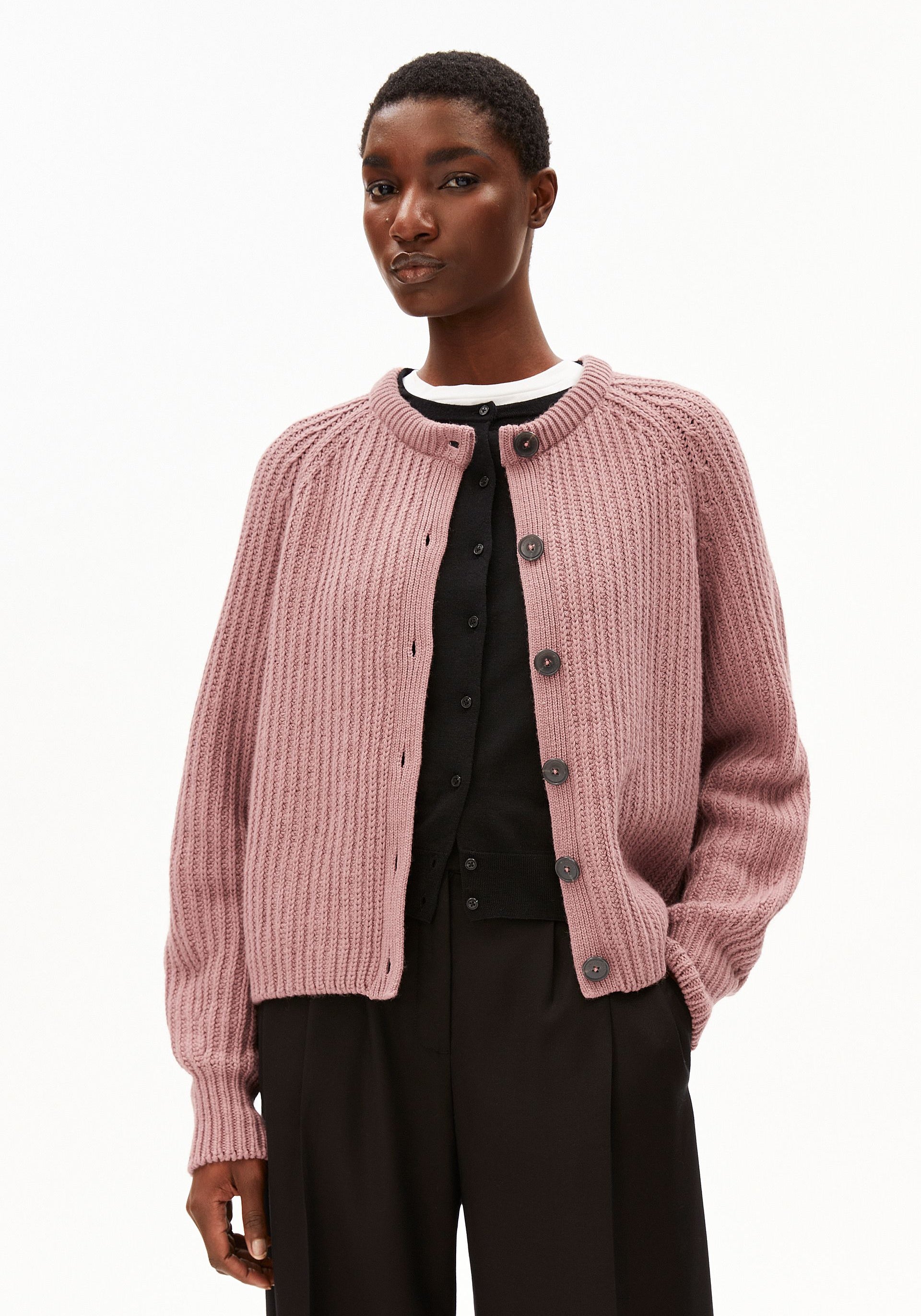 Wool Berry Cardigan Womens SELMAA In Lila For Every Gender