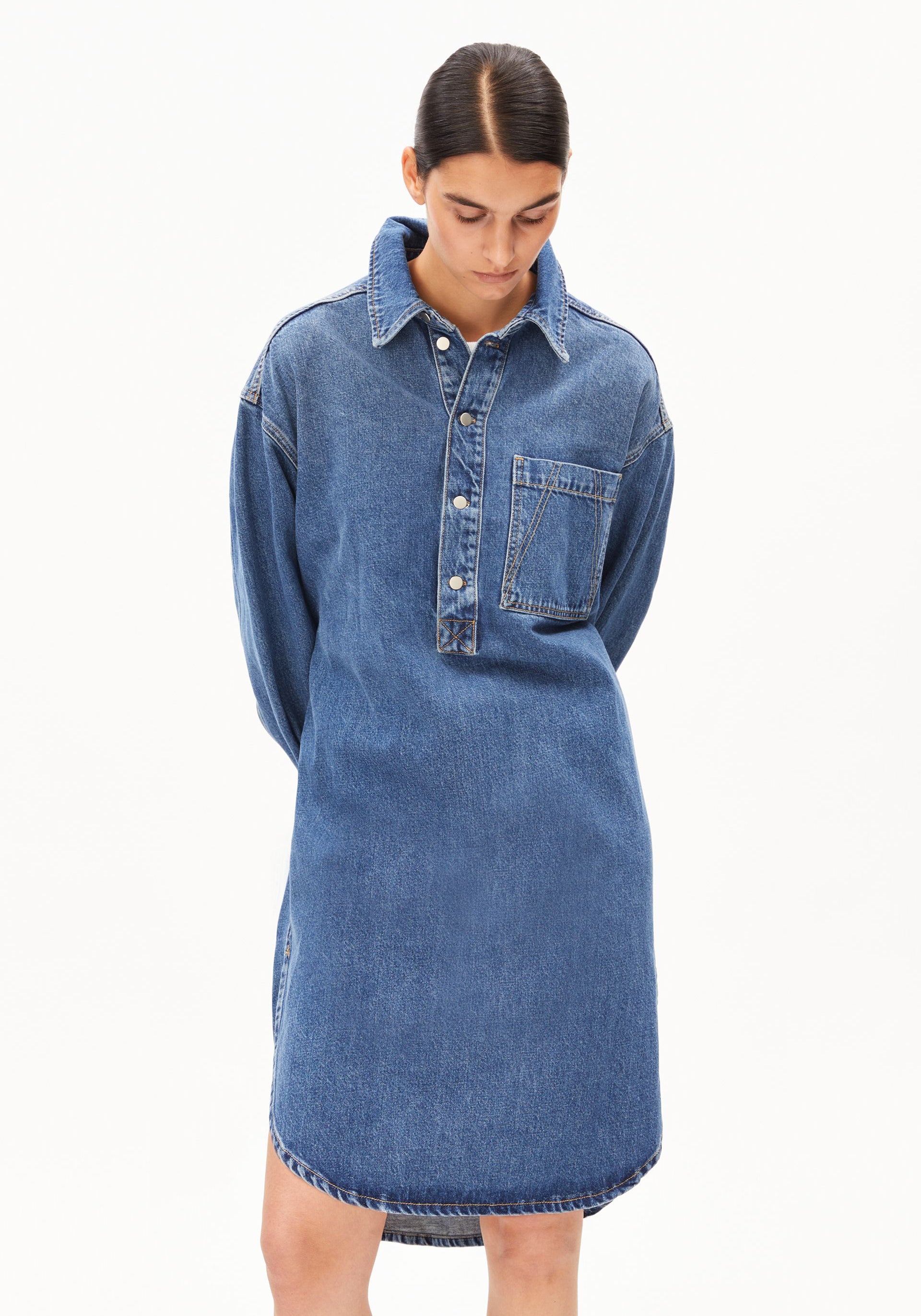 oversized denim shirt dress women Women's Oversized Denim Shirtdress Wash Lab washlabshop