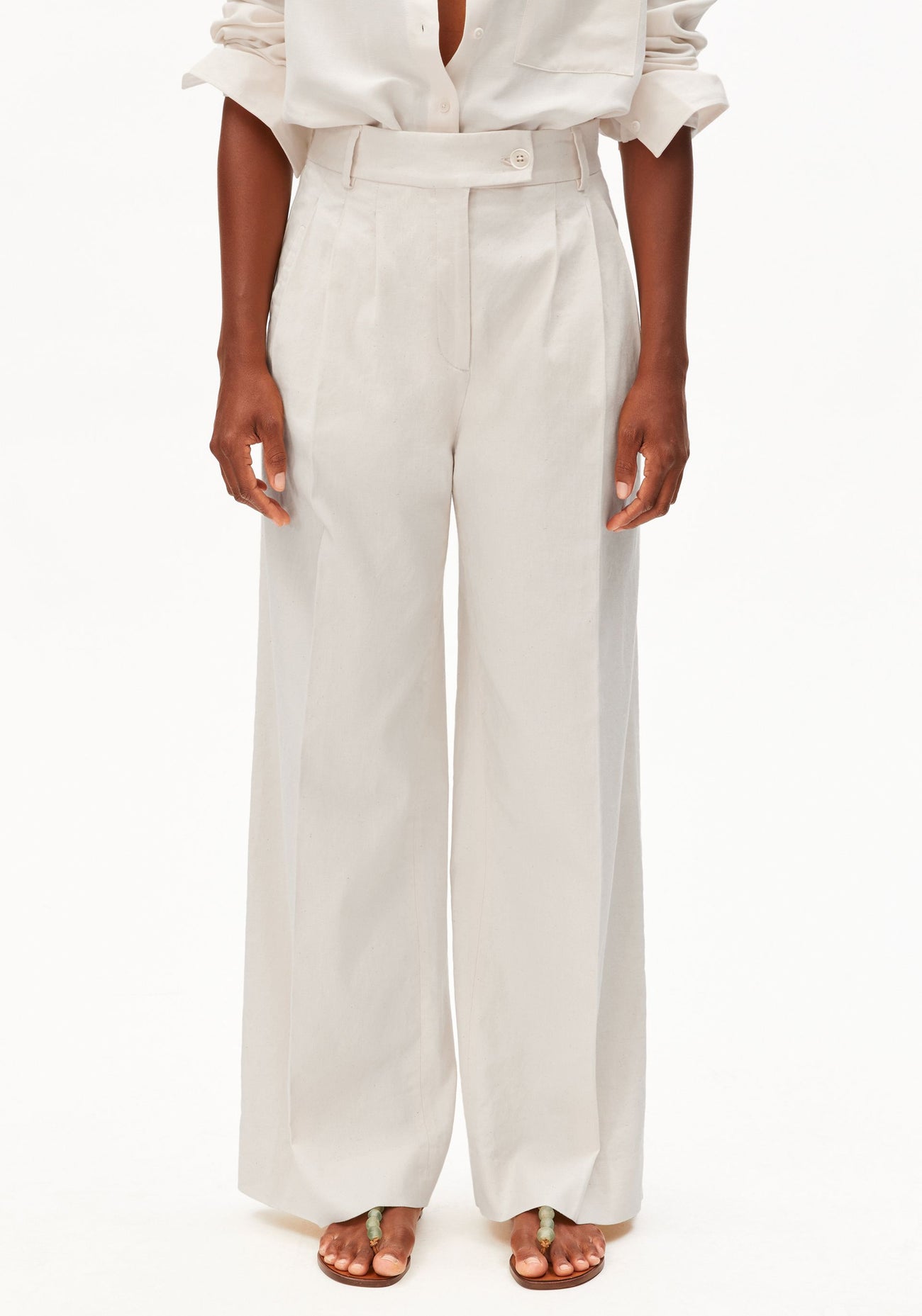 LINEN BLEND KAAYUA PANT for women in beige