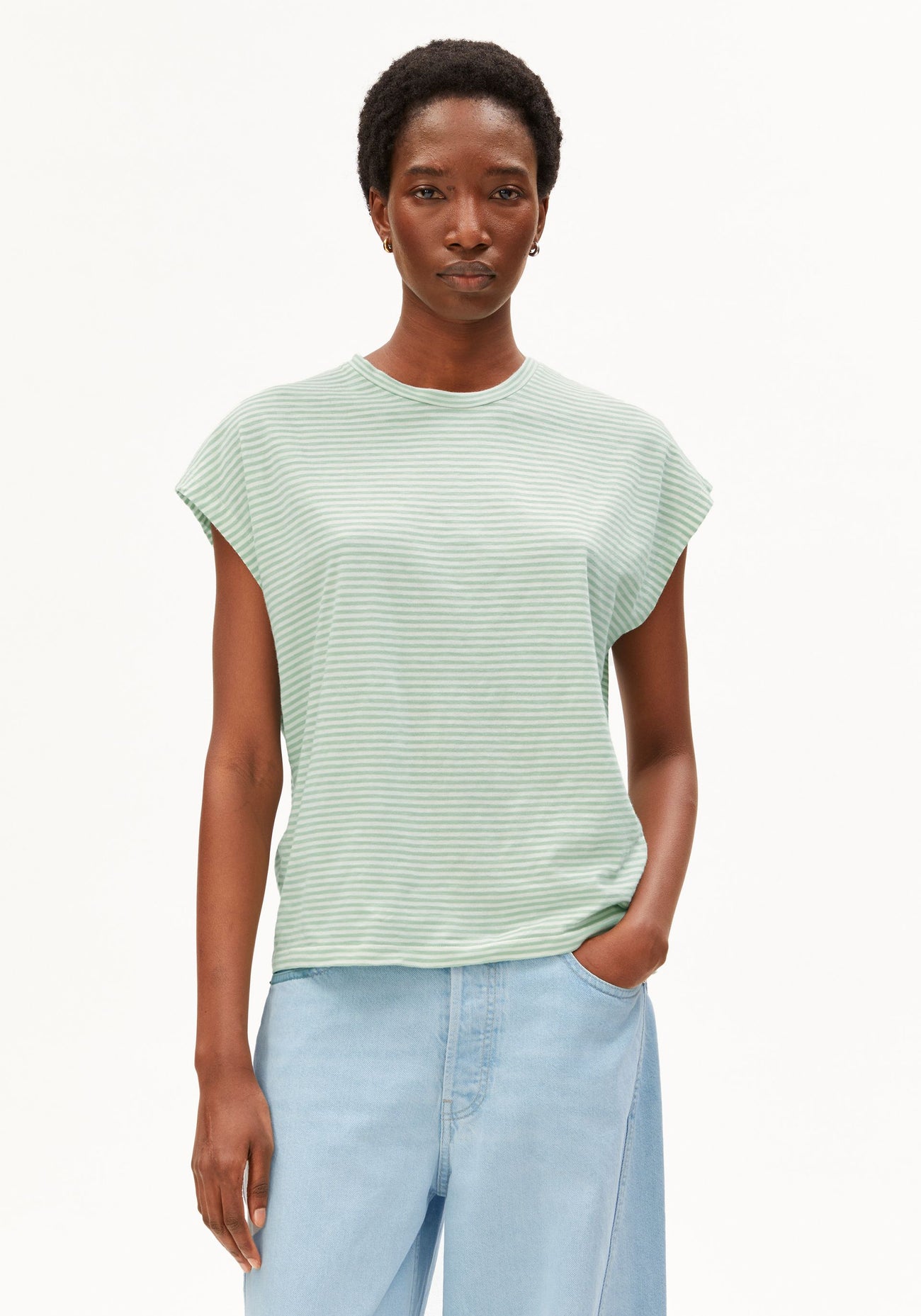 SLUB JERSEY STRIPE T