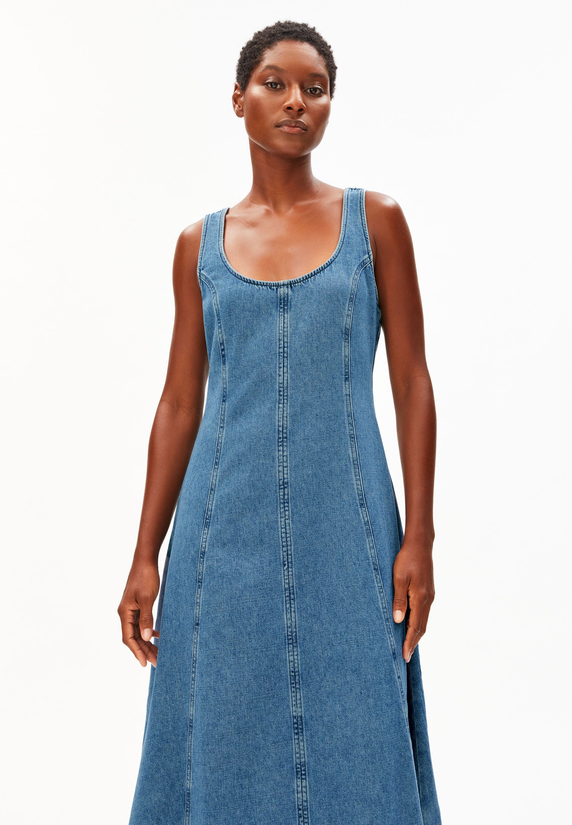 jeans dresses for women Tallahassee Denim Maxi Dress - Medium Wash Jeans Dresses For Women -