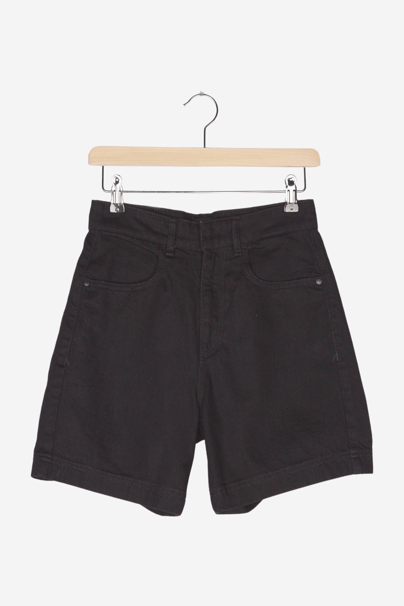 Black denim mom shorts sales