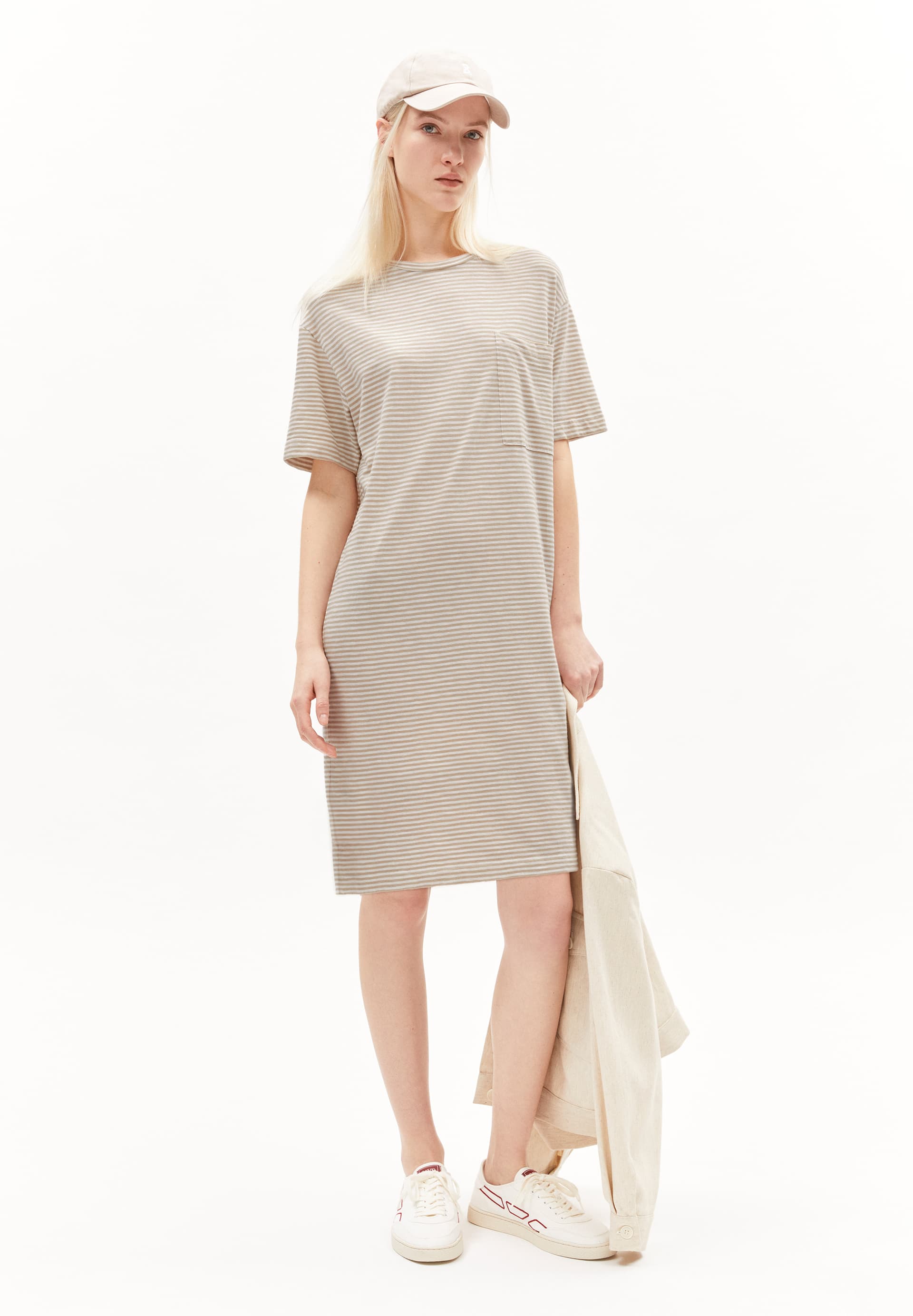 CHAARA LOVELY STRIPES Jersey jurk Relaxed Fit van biologisch katoen