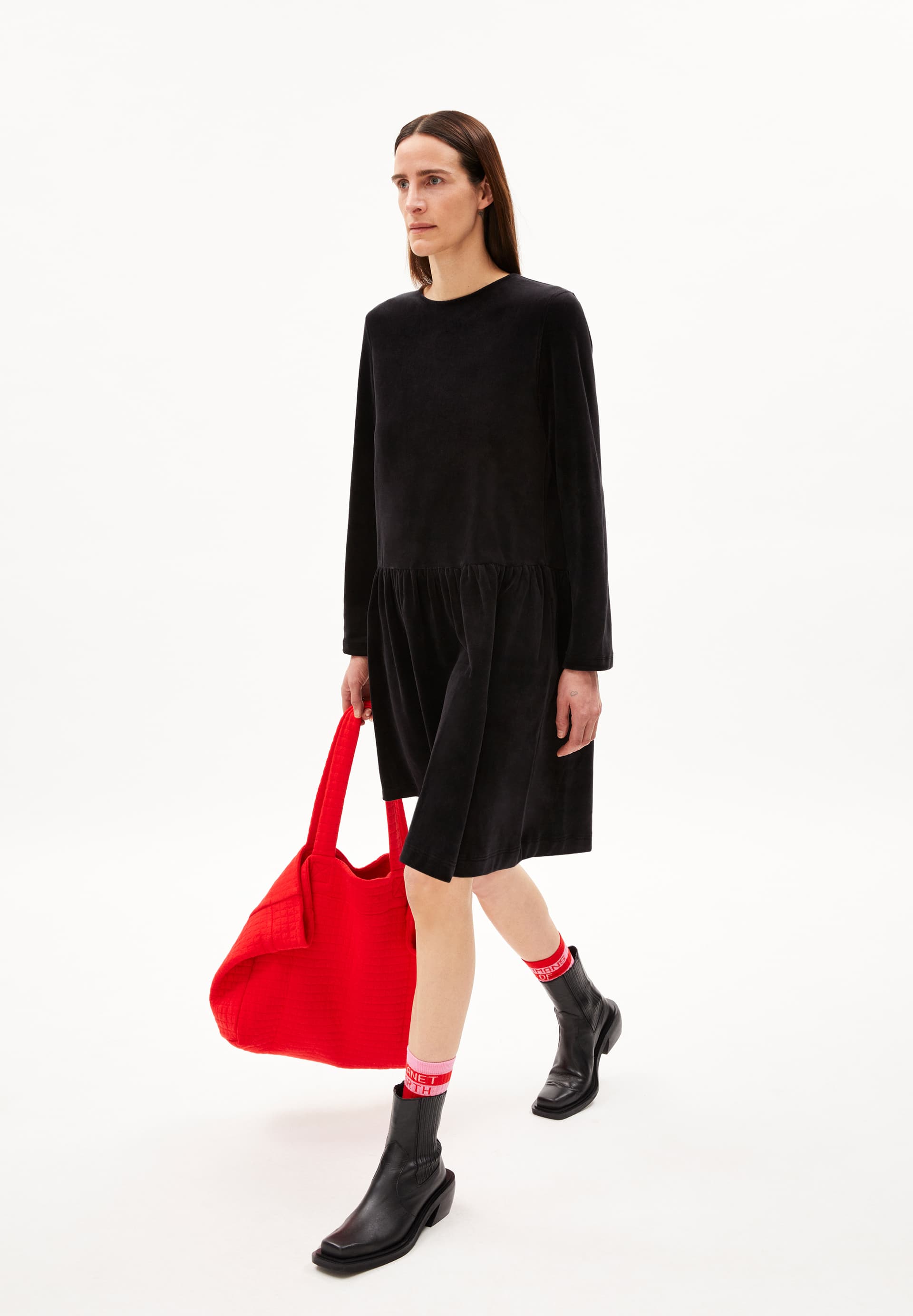 GESAA LOU VELVET Jersey Dress  Relaxed Fit made of Organic Cotton