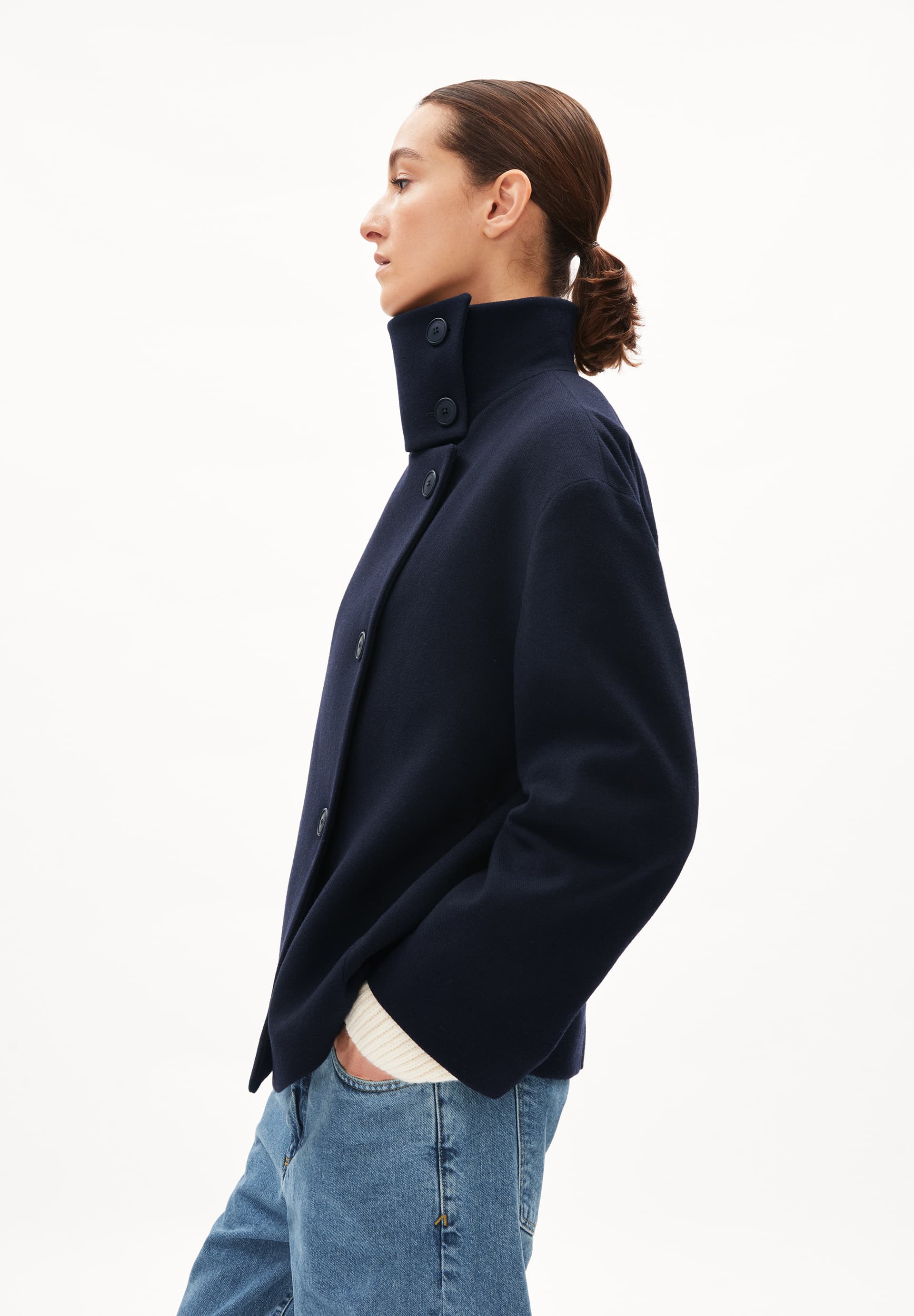 MAJELAA WOOL Manteau coupe ample en laine recyclée