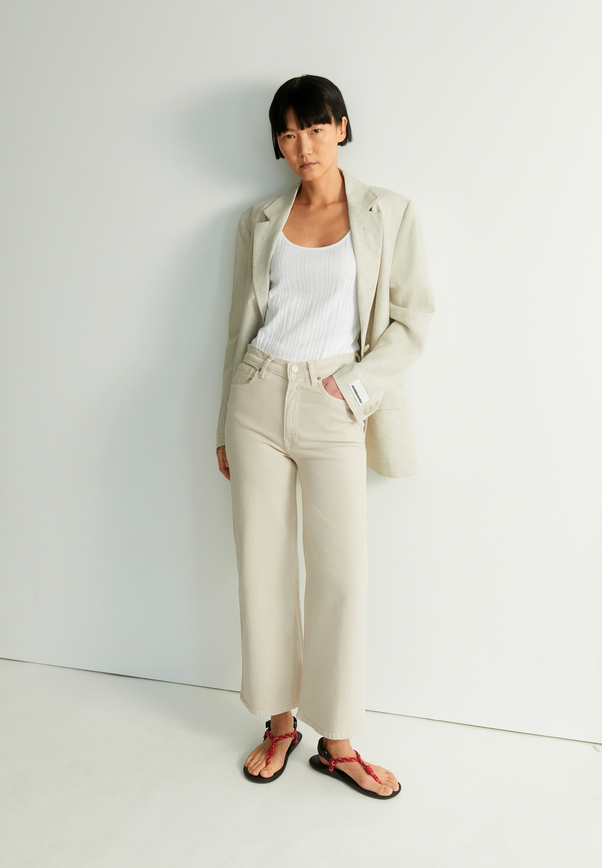 MURLIAA CROPPED Jean large en mélange de coton recyclé stretch confort