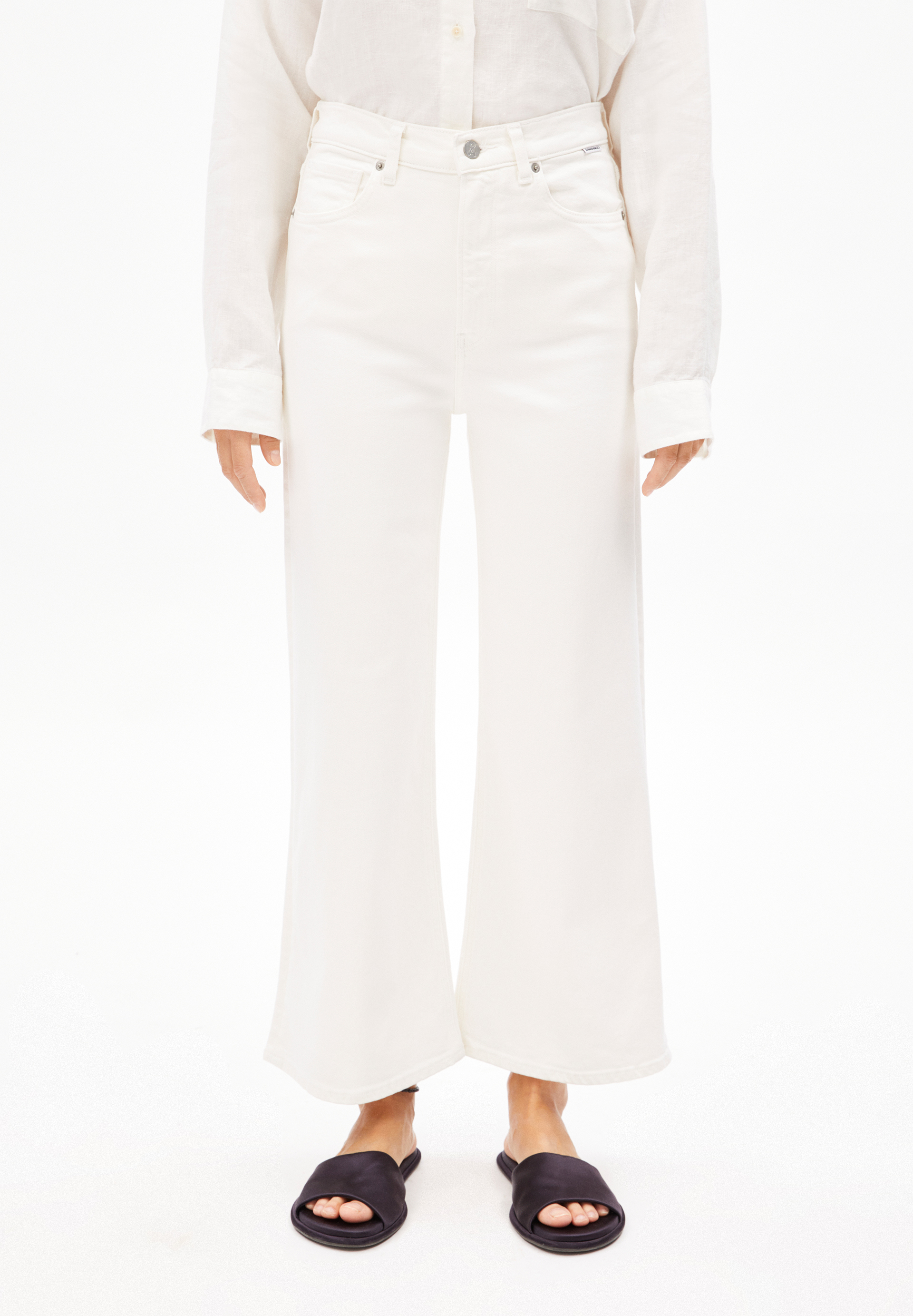 MURLIAA CROPPED Wide Jeans recycled cotton mix comfort-Stretch