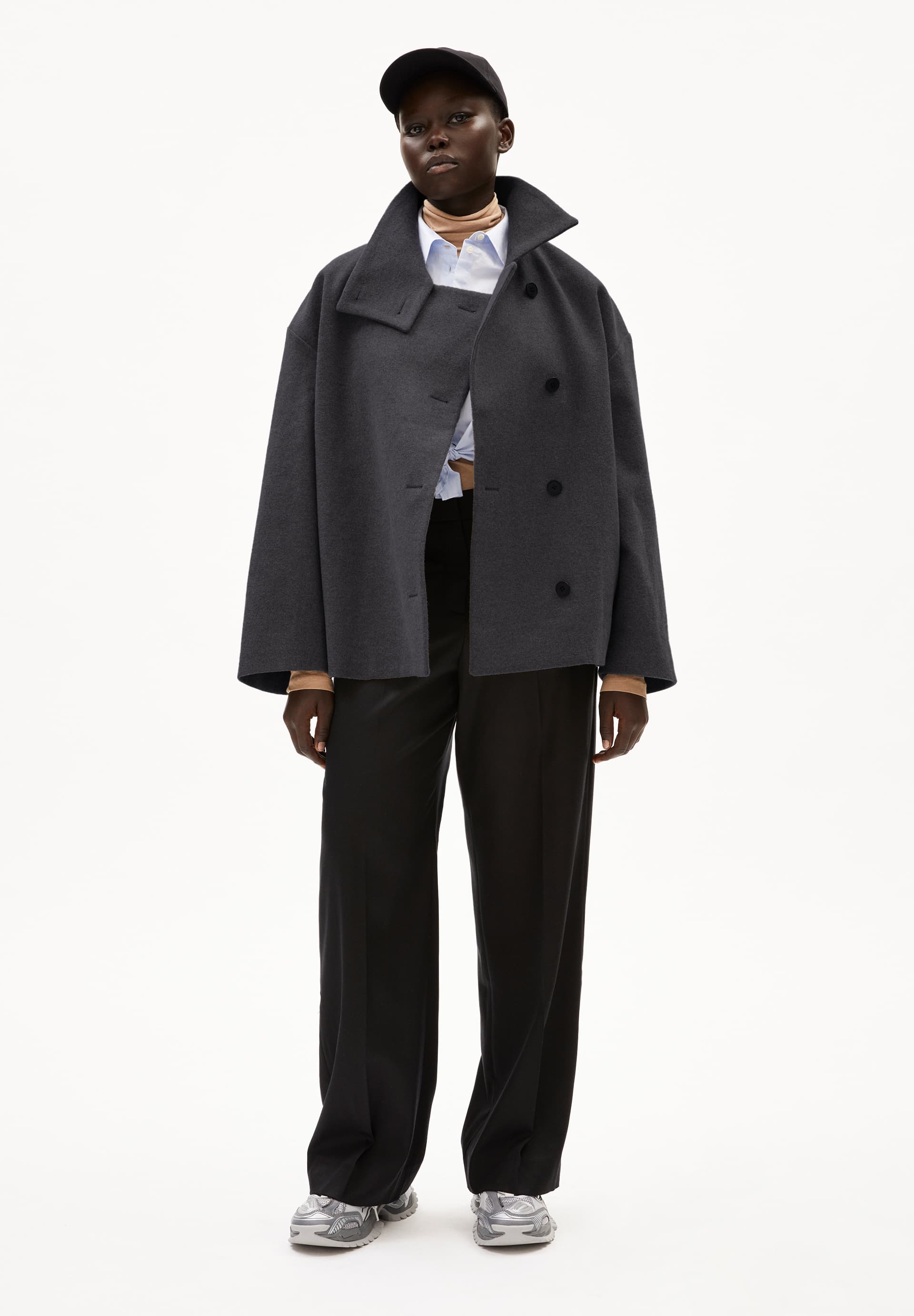 MAJELAA WOOL Manteau coupe ample en laine recyclée