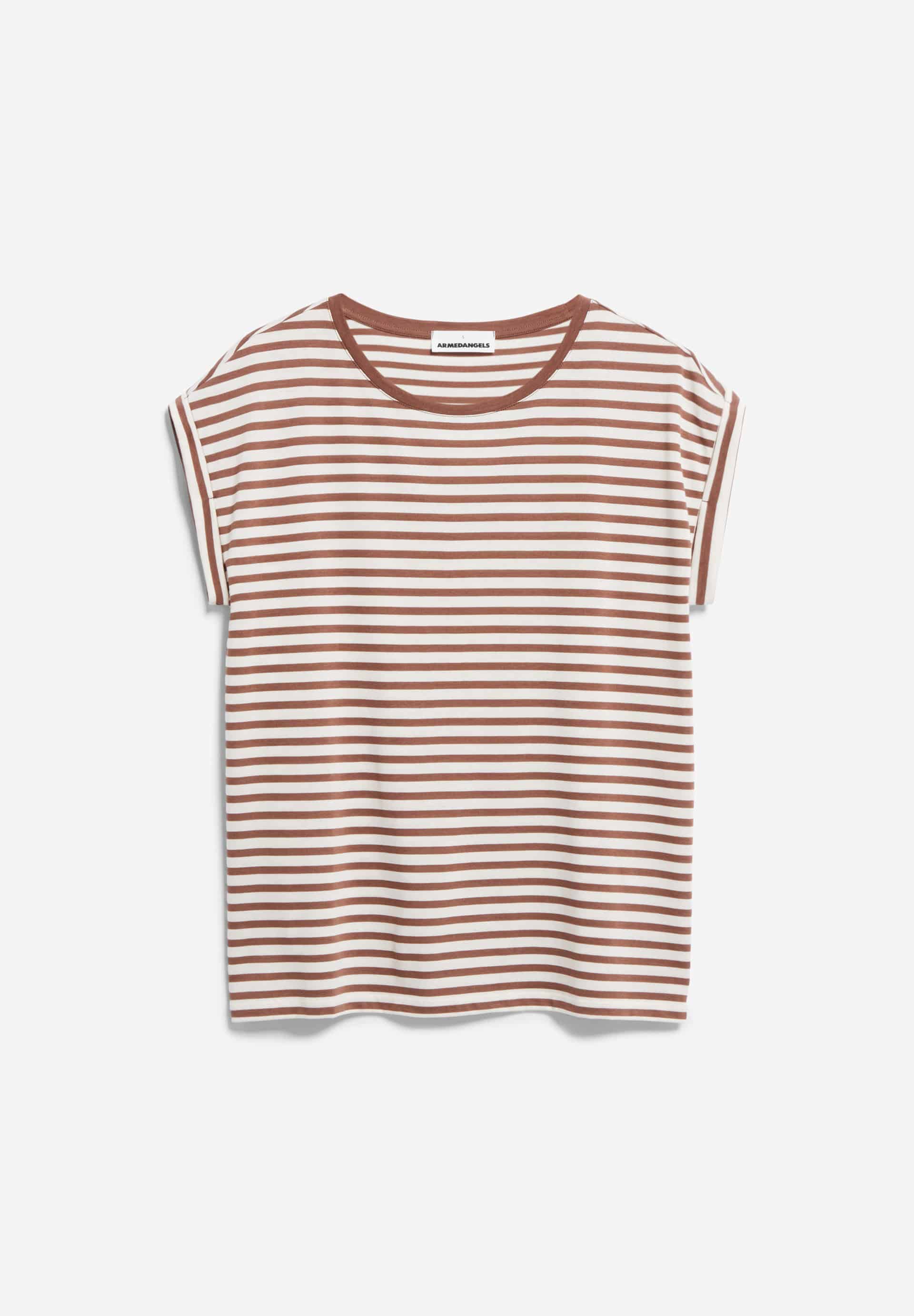 JILAANA STRIPES T-Shirt coupe ample en TENCEL™ Lyocell mélangé