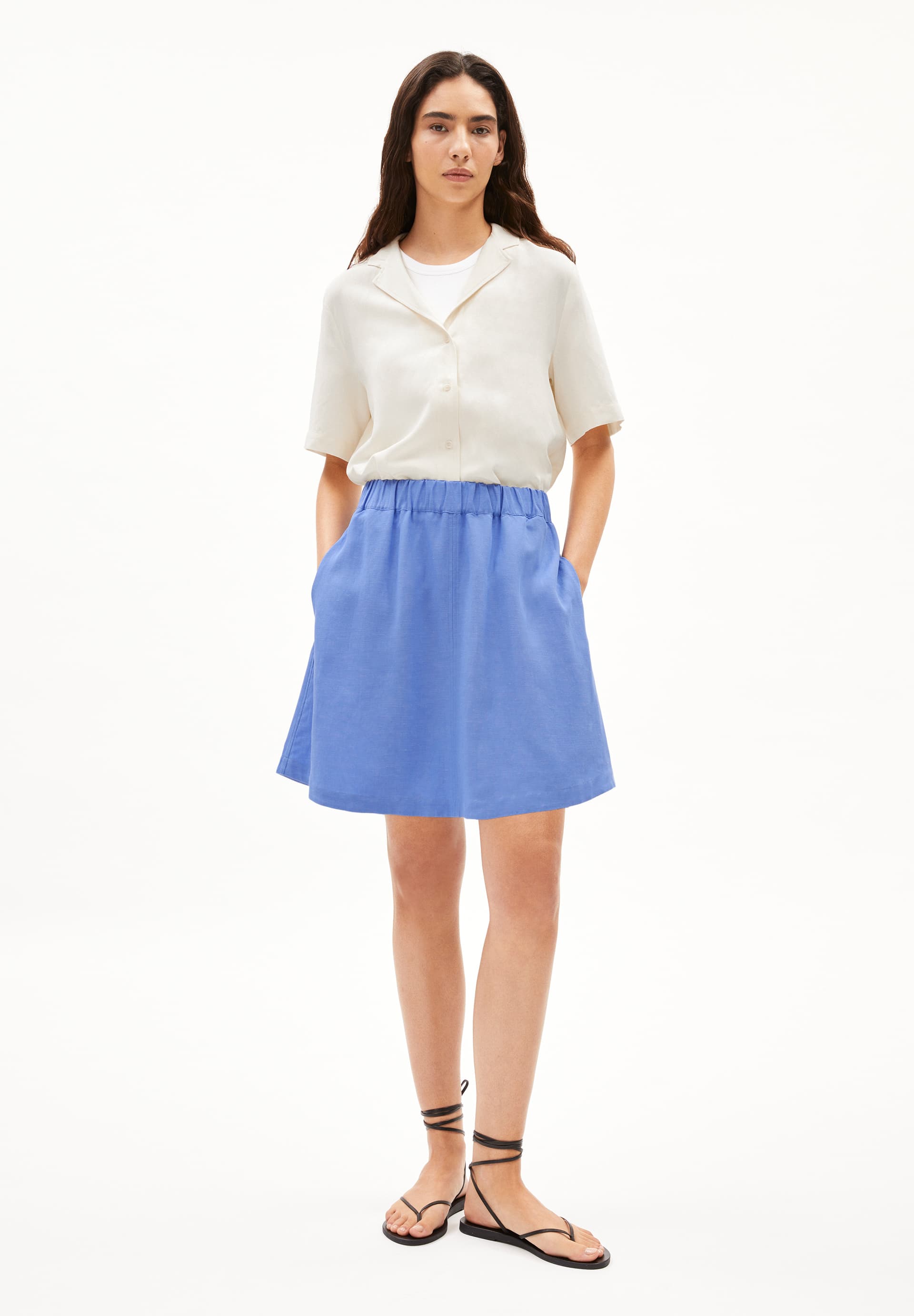 KESIAA LINO Woven Skirt Relaxed Fit made of Linen-Mix