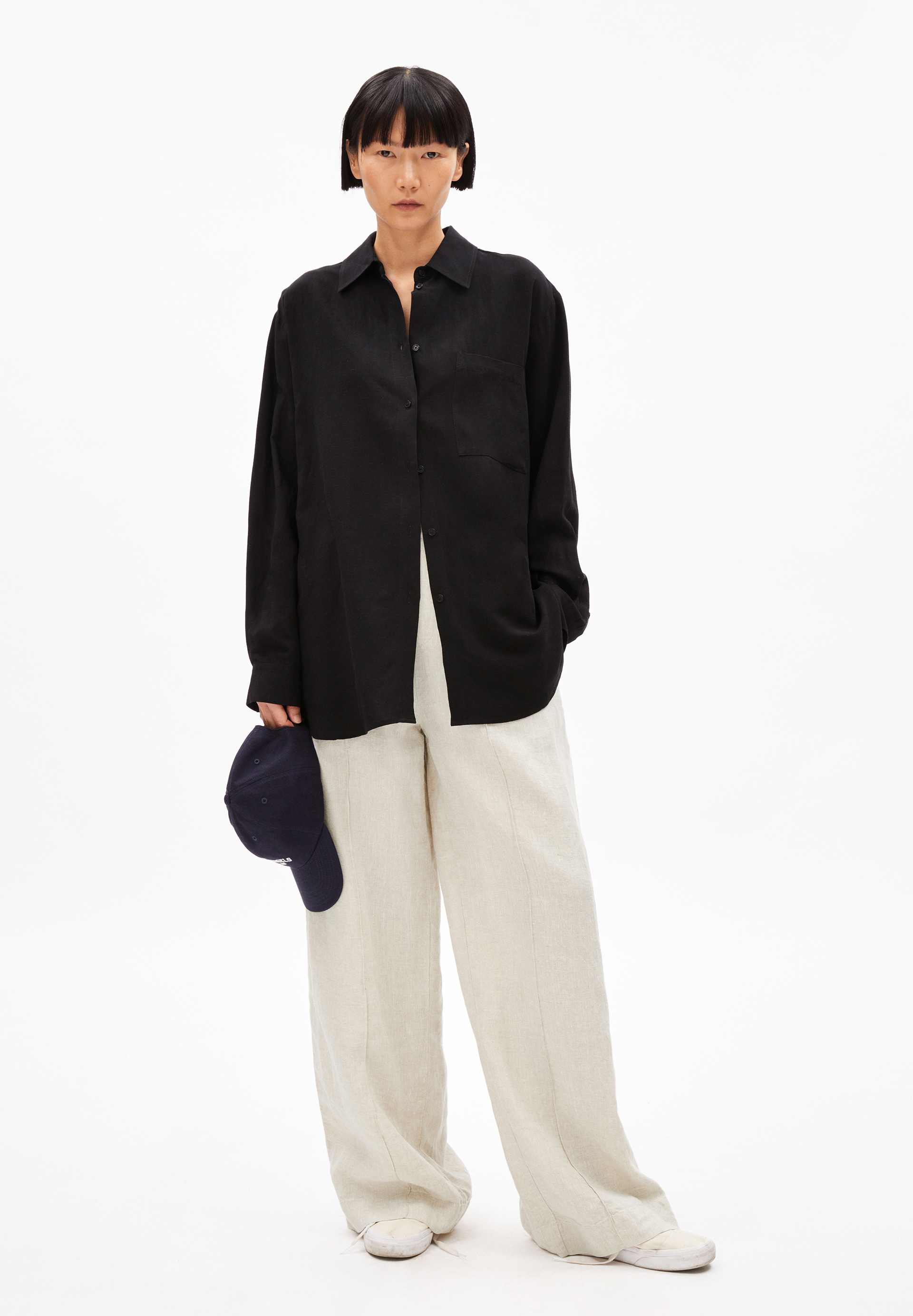 MAALGAA LINO Blouse en lin mélangé