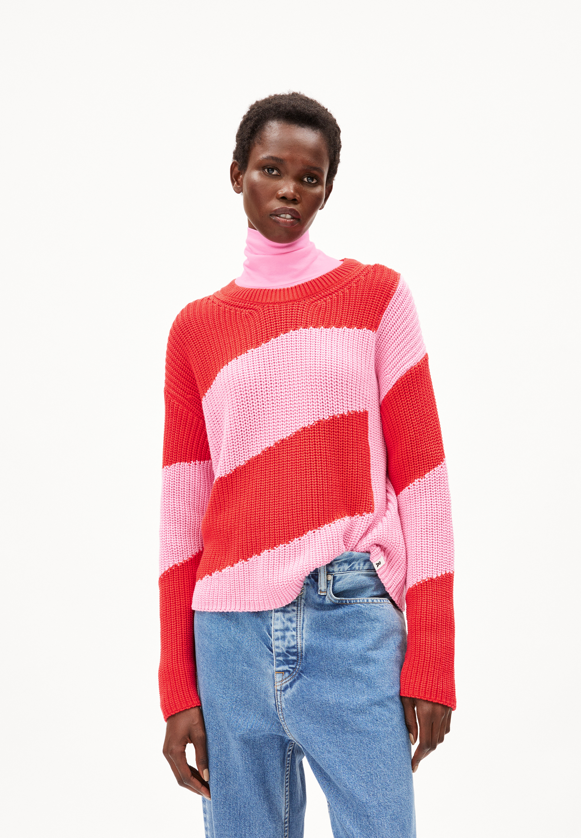 NURIAAS BLOCKSTRIPES Pullover Loose Fit aus Bio-Baumwolle