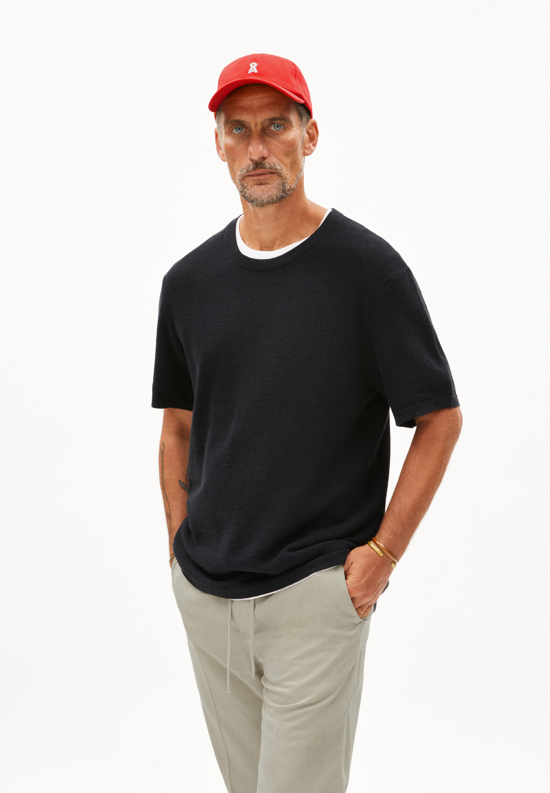 ERWAAN LINO Strickshirt aus Leinen-Mix