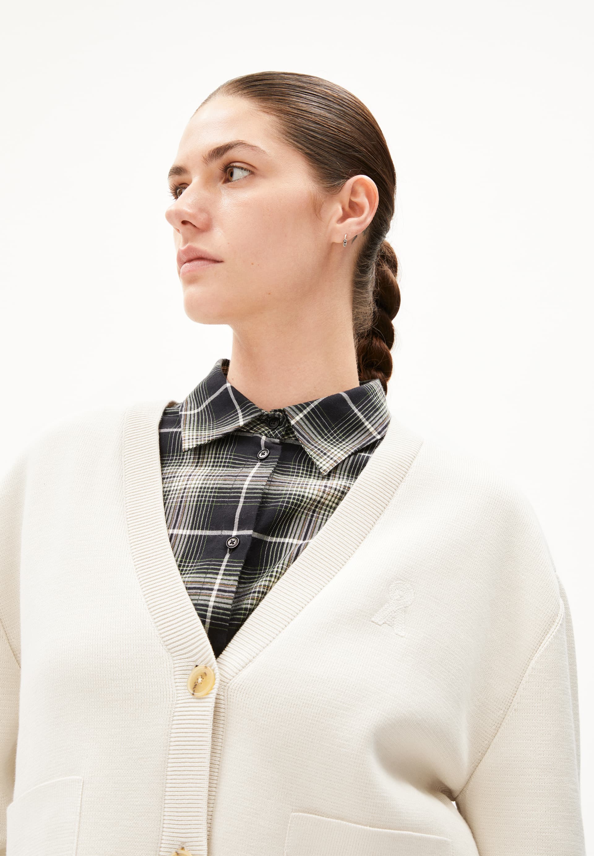 FIONAA MILANO Veste en maille coupe oversize en coton bio
