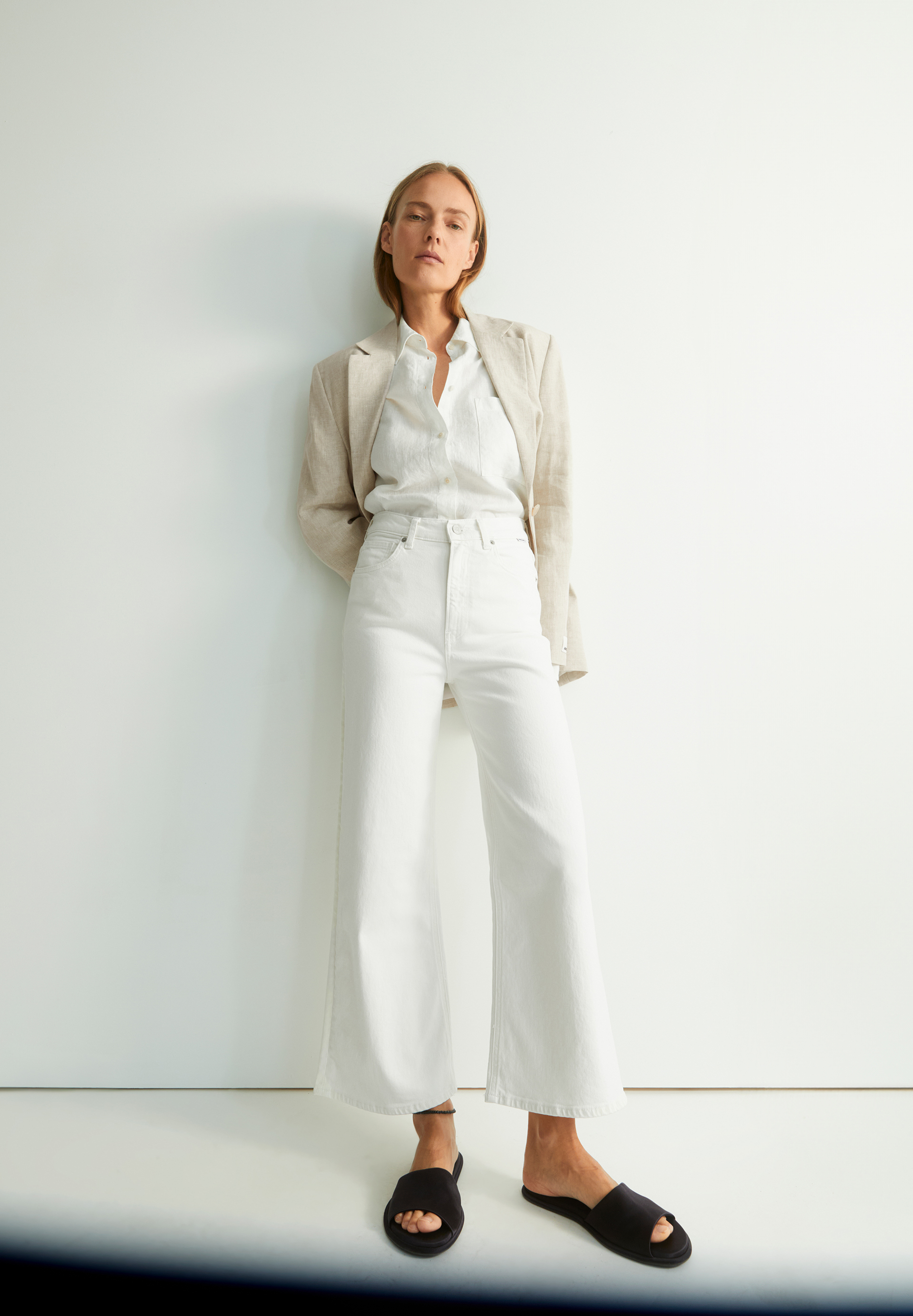 MURLIAA CROPPED Wide Jeans recycled cotton mix comfort-Stretch