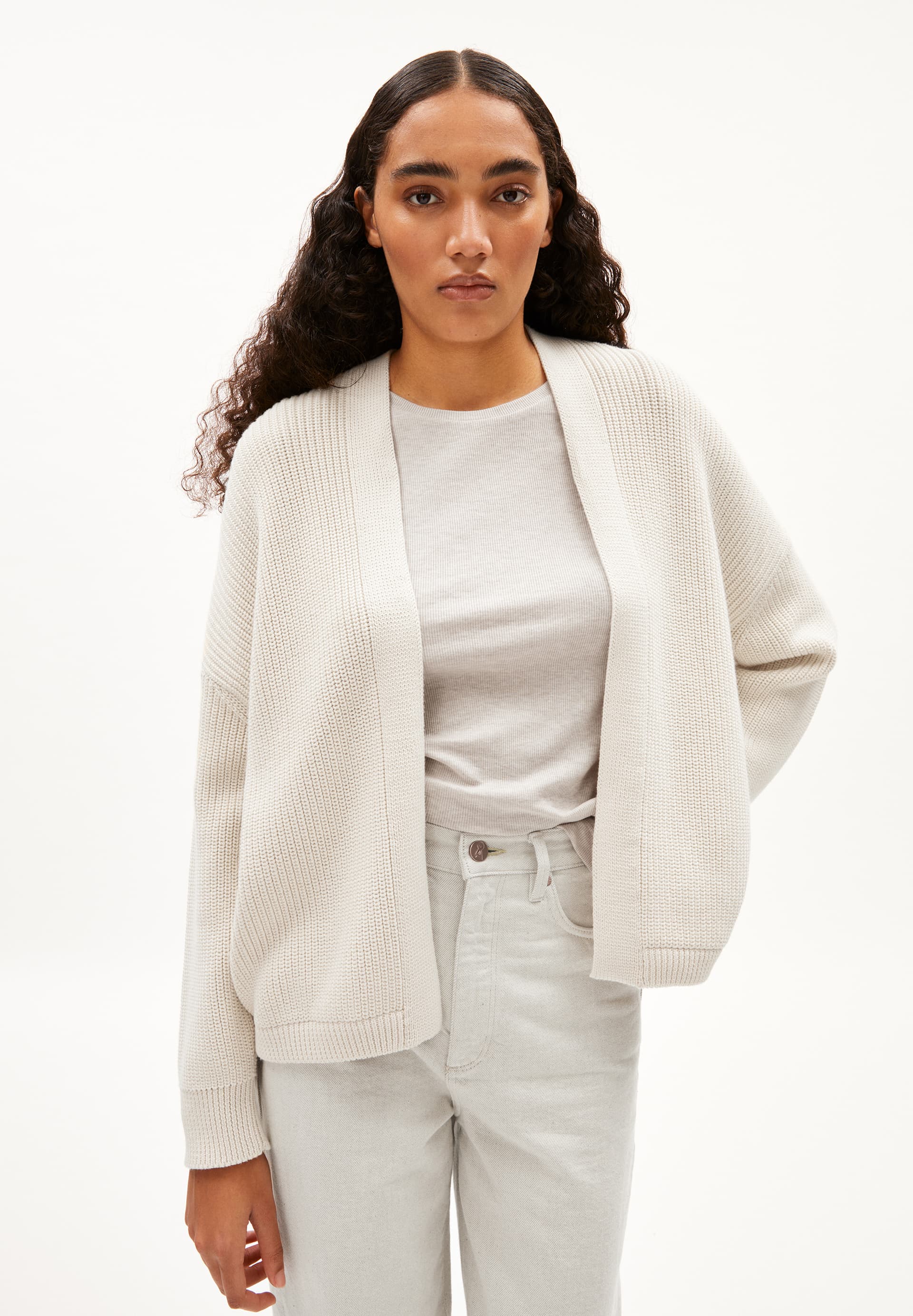 VILDAANA Cardigan coupe oversize en coton bio