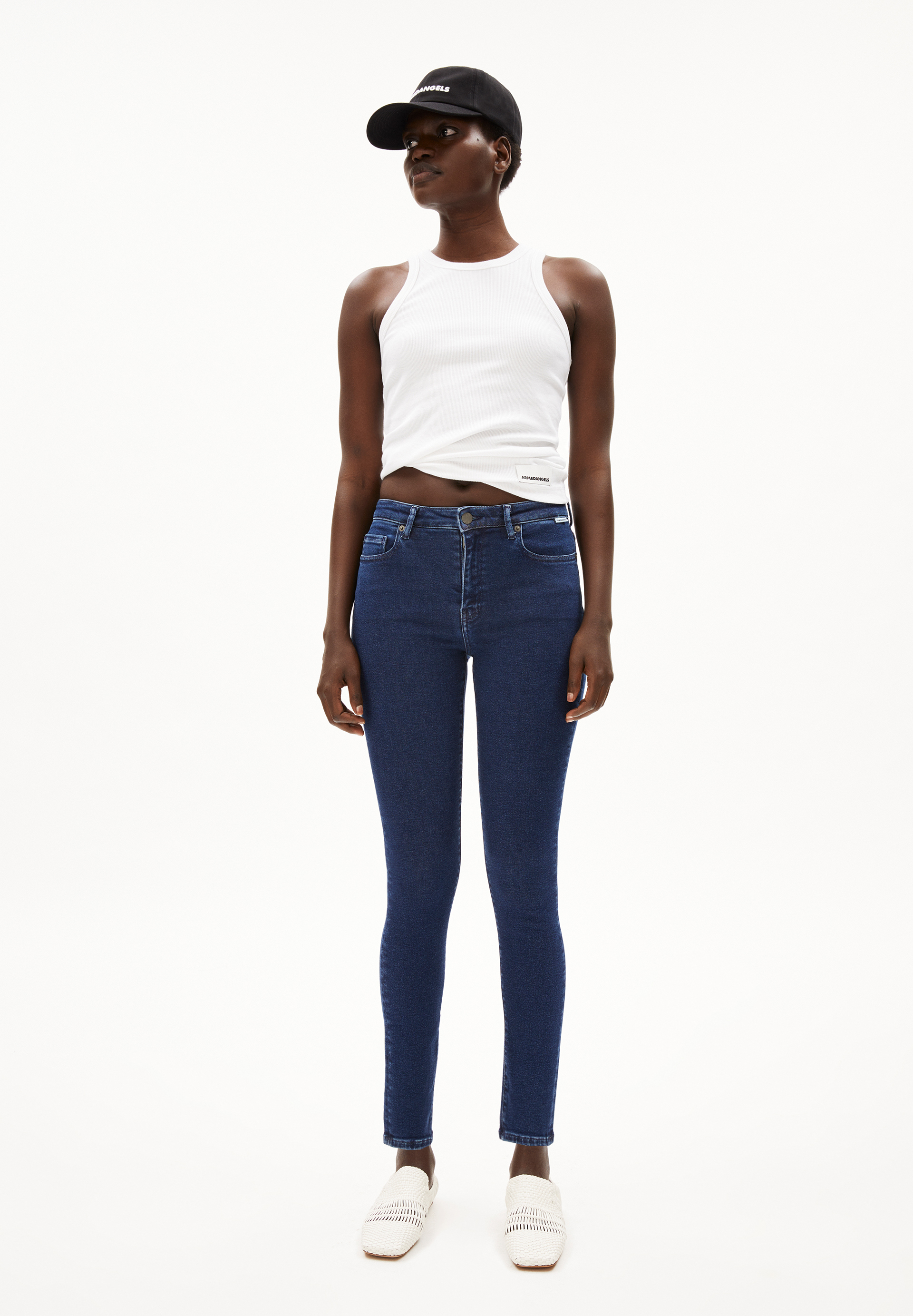 TILLAA Jean skinny taille mi-haute en mélange de coton biologique X-Stretch