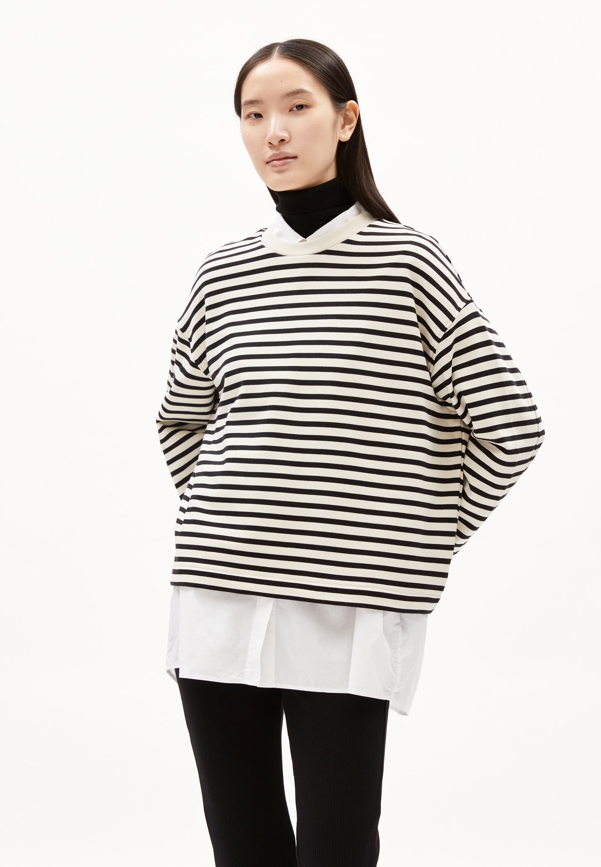 FRANKAA MAARLEN STRIPE Sweatshirt Oversized Fit aus Bio-Baumwolle