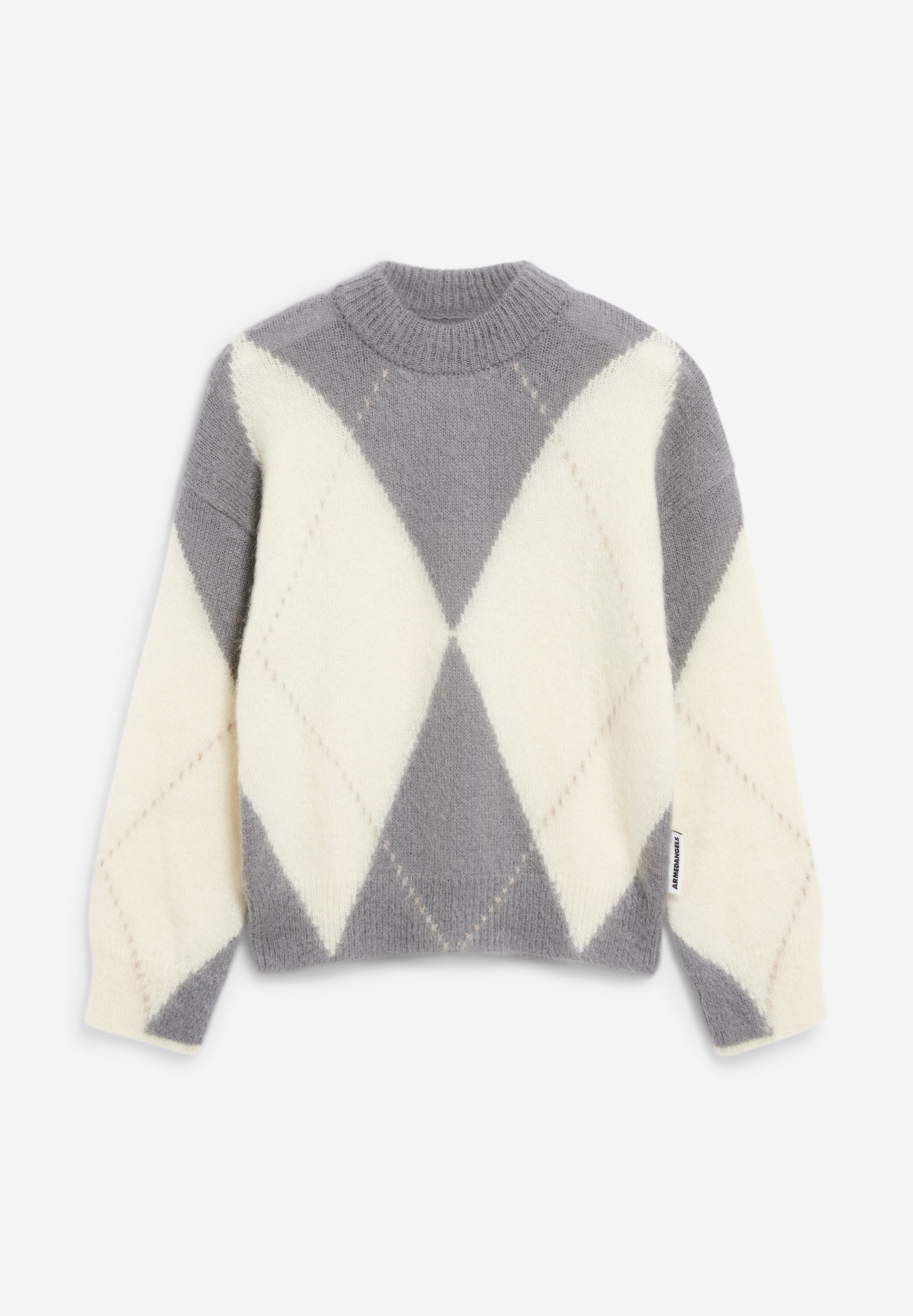 GWYNEIRAA ARGYLE Pull coupe ample en laine mohair mélangée