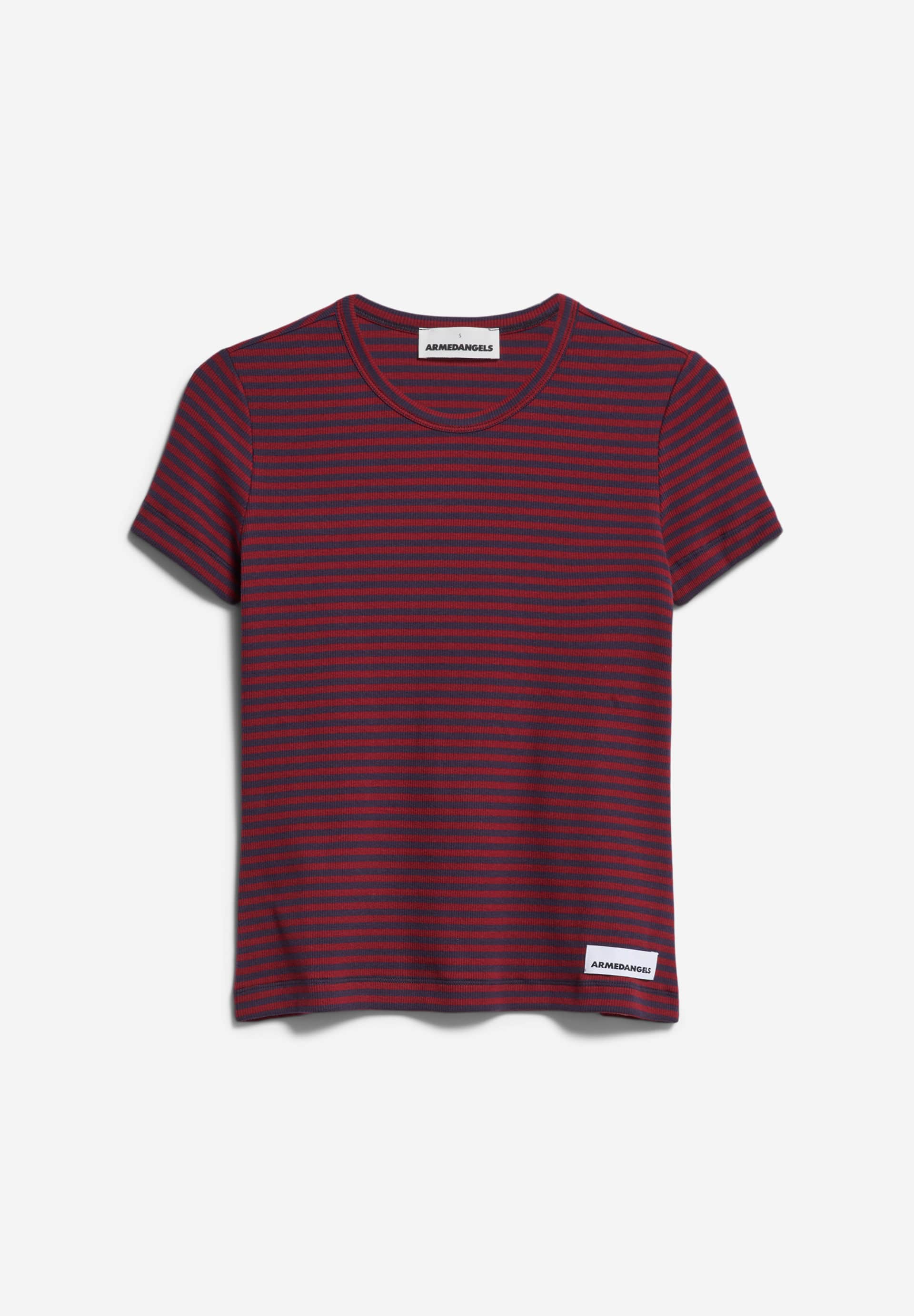 KARDAA STRIPES T-shirt côtelé coupe standard en coton bio mélangé