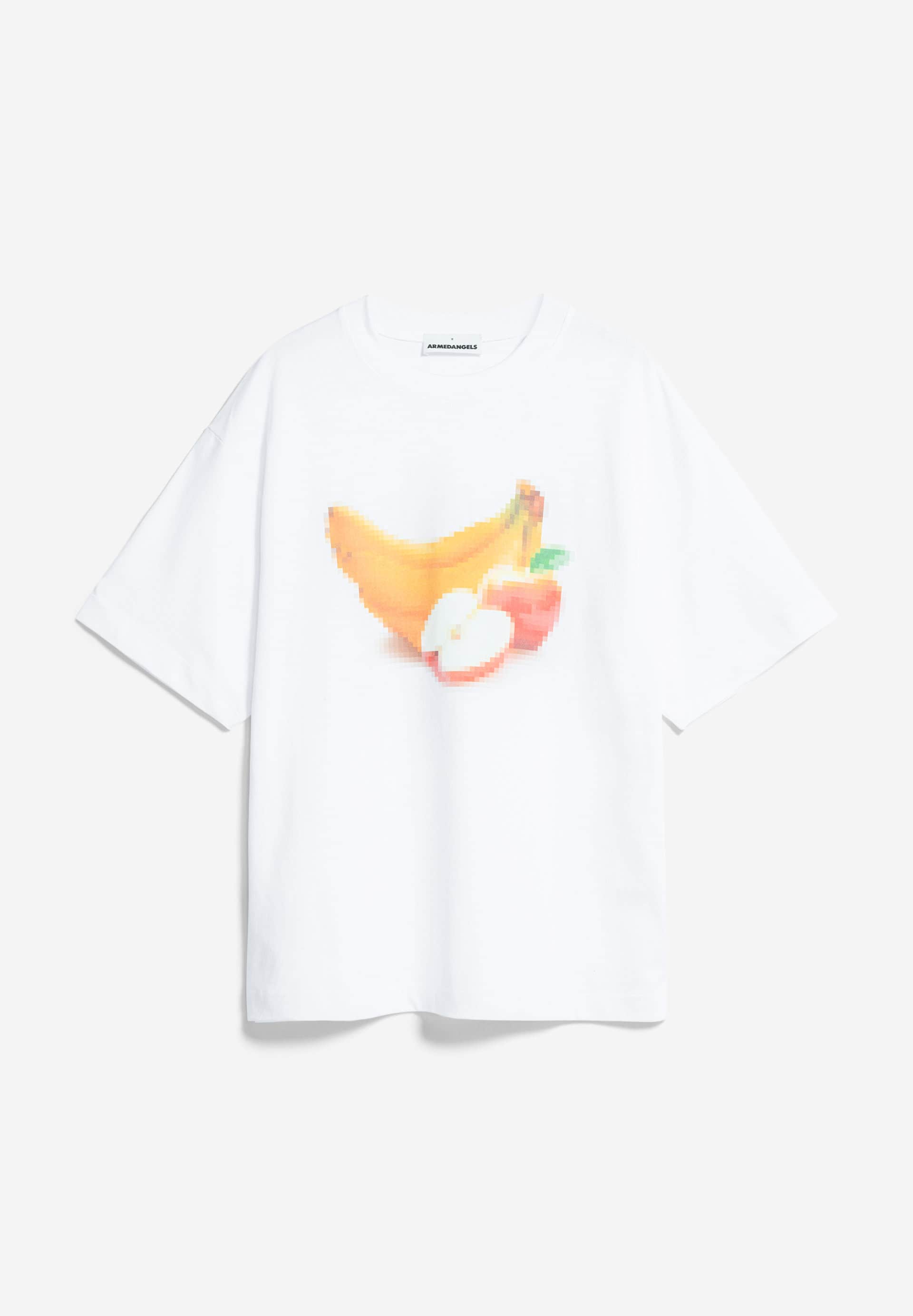 OLAAN PIXXEL FRUITS Heavyweight T-shirt in oversized pasvorm van biologische katoenmix