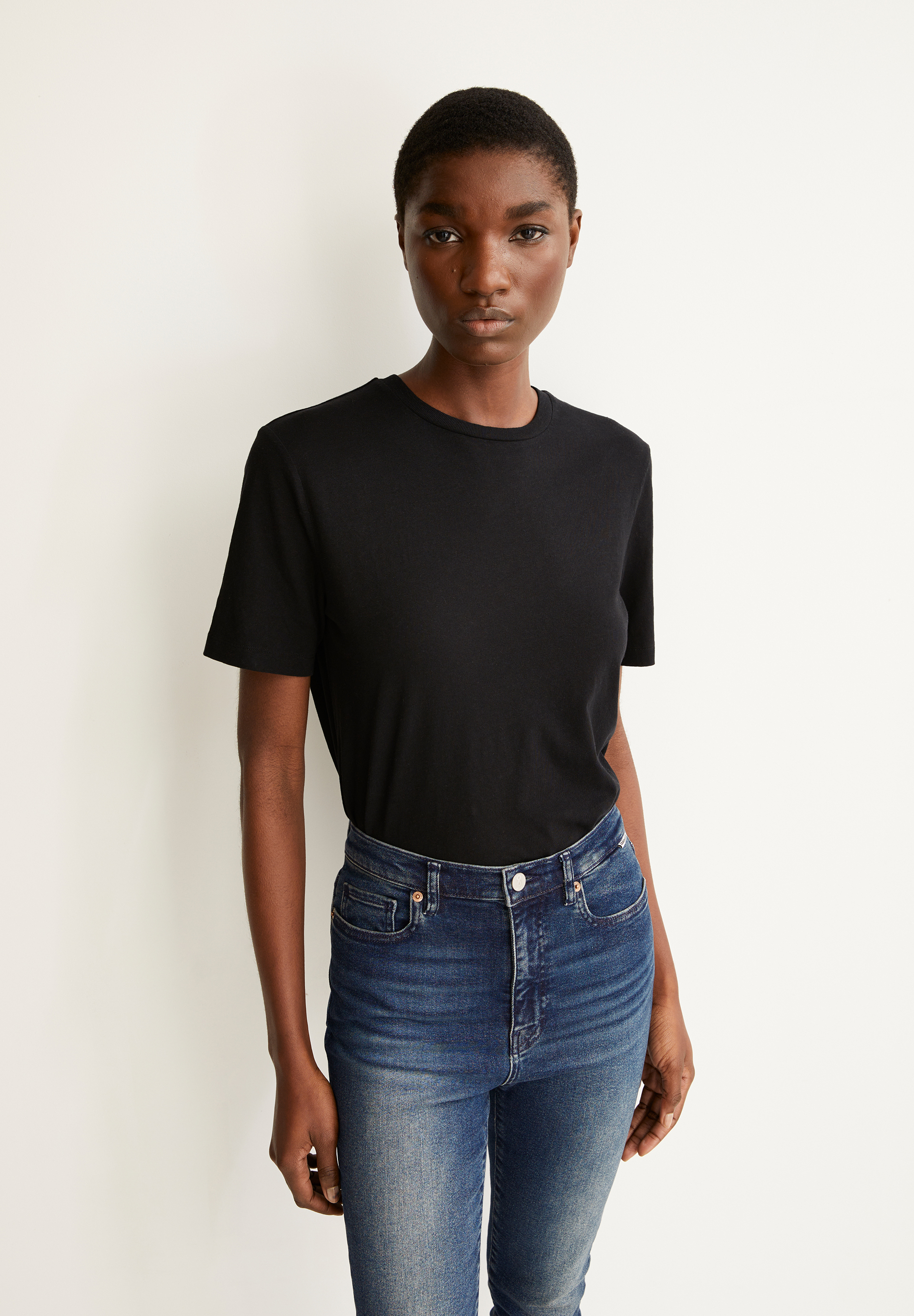 LUALAA LIN T-shirt van linnenmix