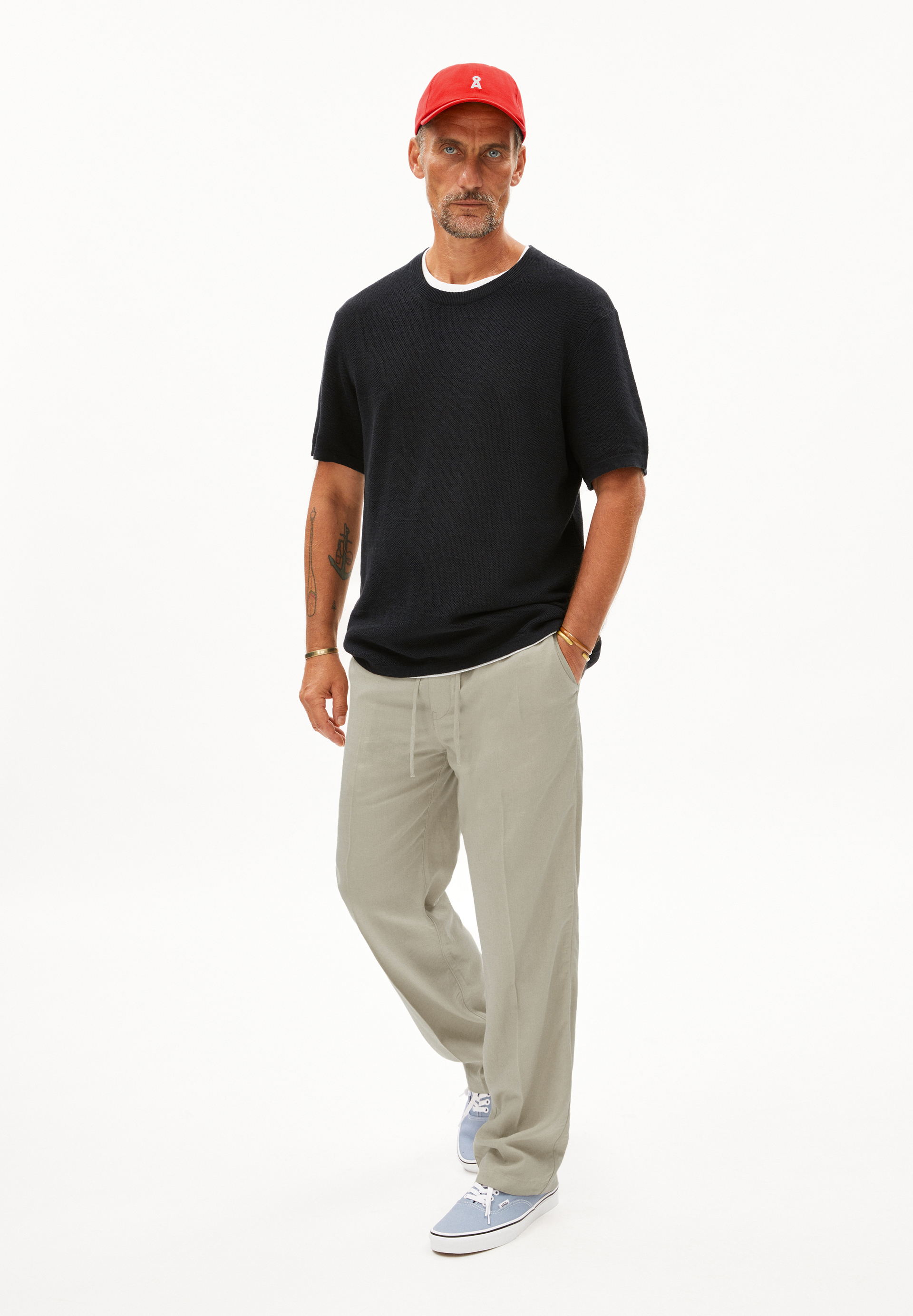 ERWAAN LINO Strickshirt aus Leinen-Mix