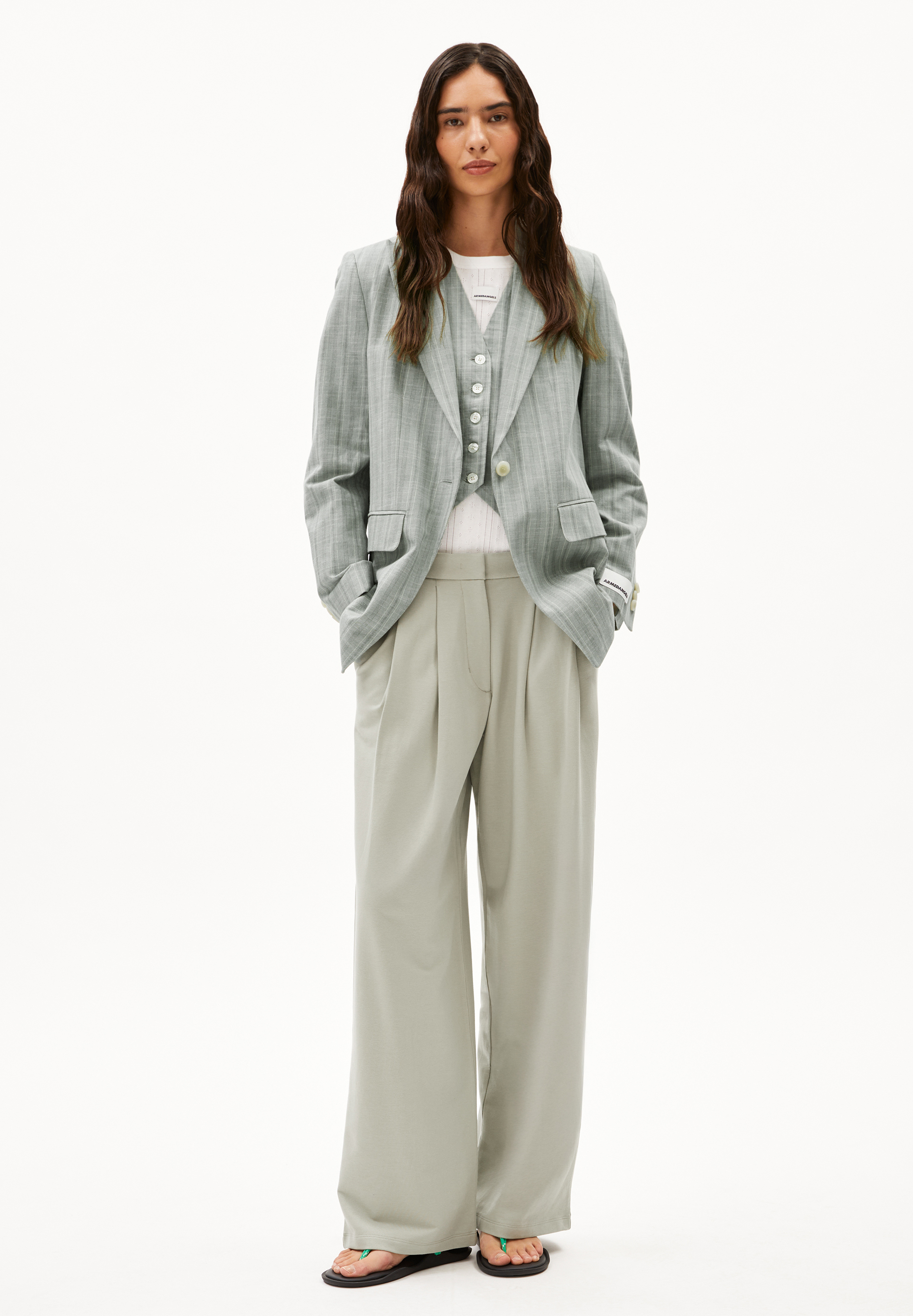 LIRAA LOU WIDELEG Jersey broek van biologische katoenmix