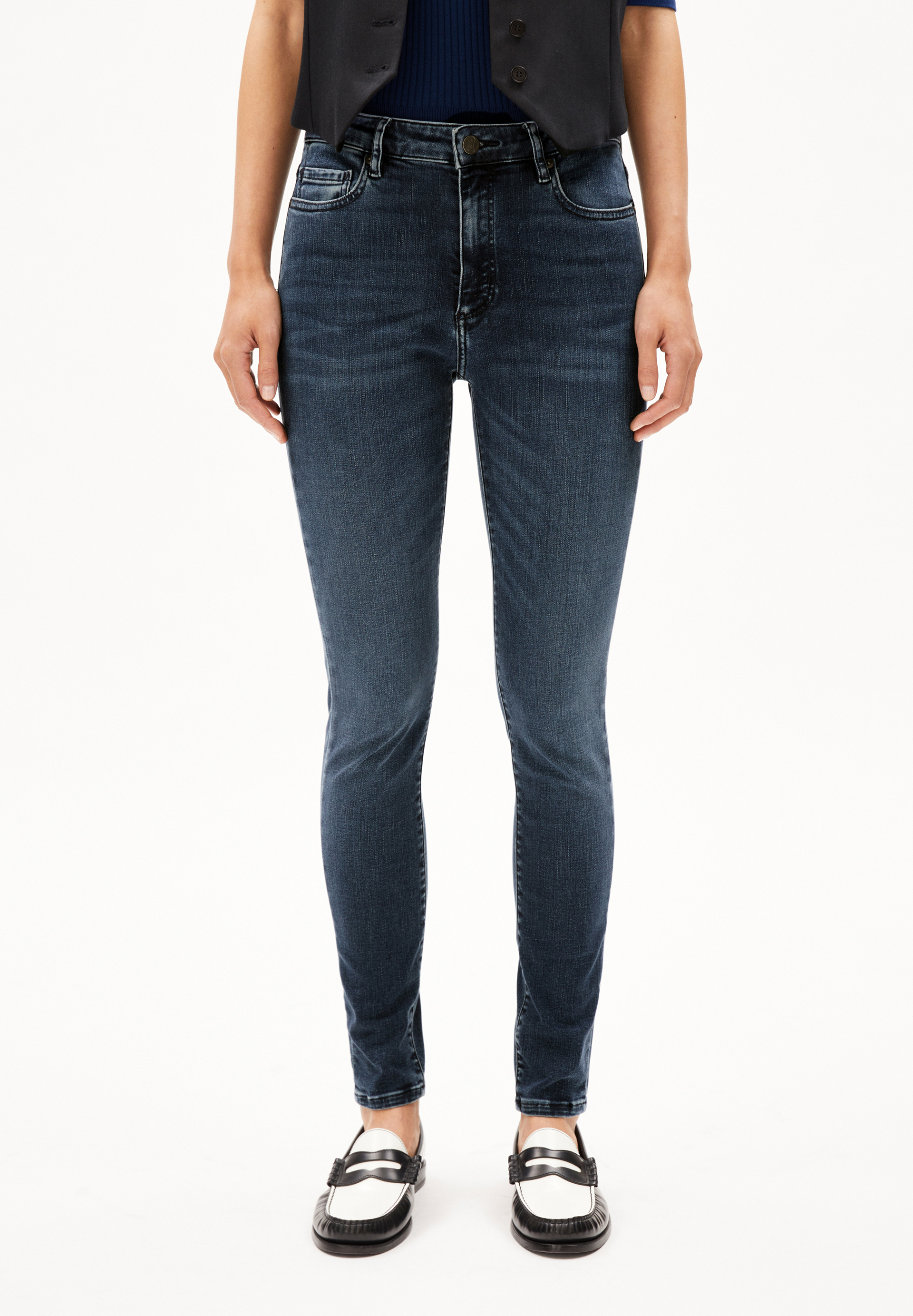 TILLAA Jean skinny taille mi-haute en mélange de coton biologique X-Stretch