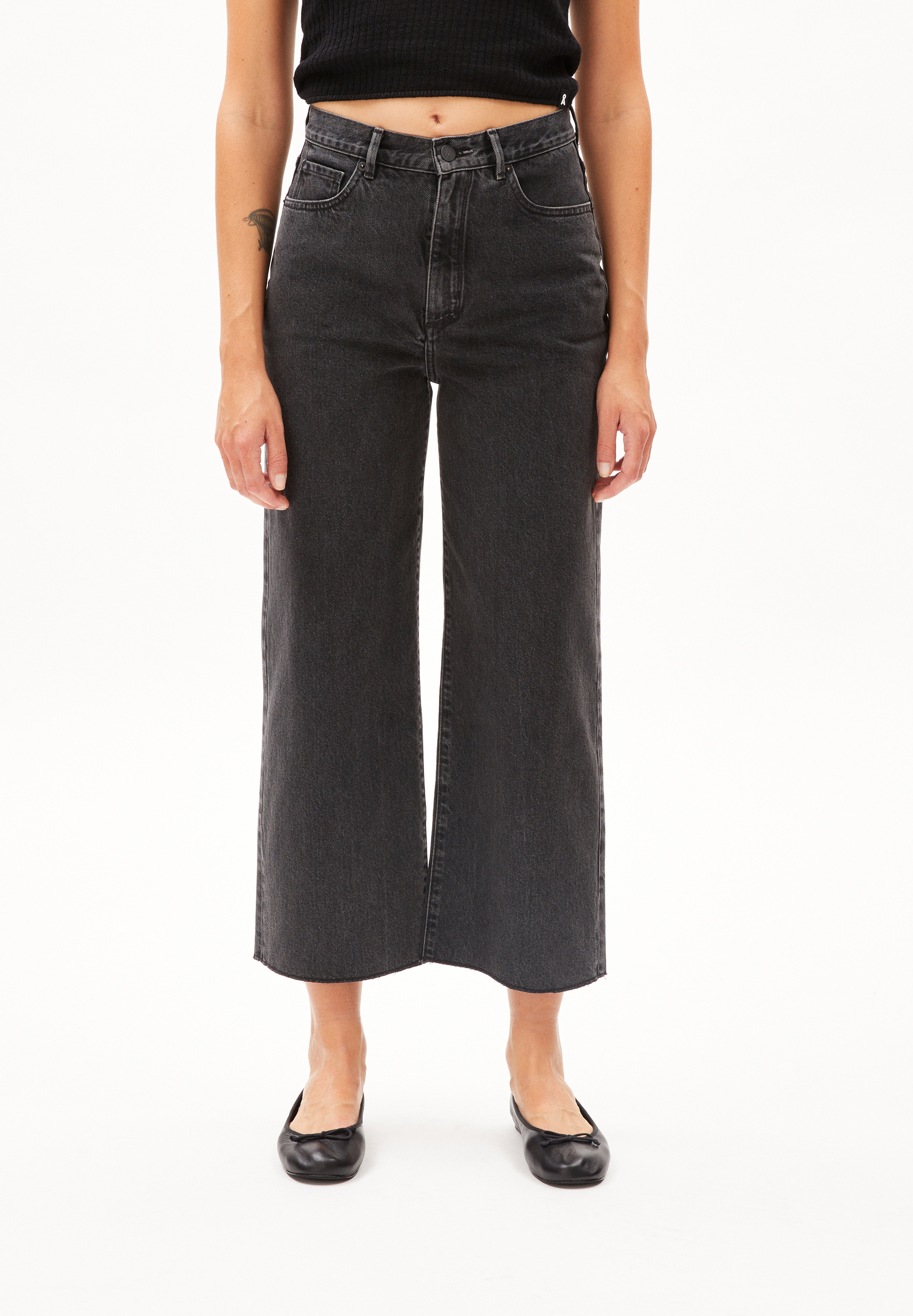 ENIJAA CROPPED High Waist Wide Leg aus recycelter Baumwolle