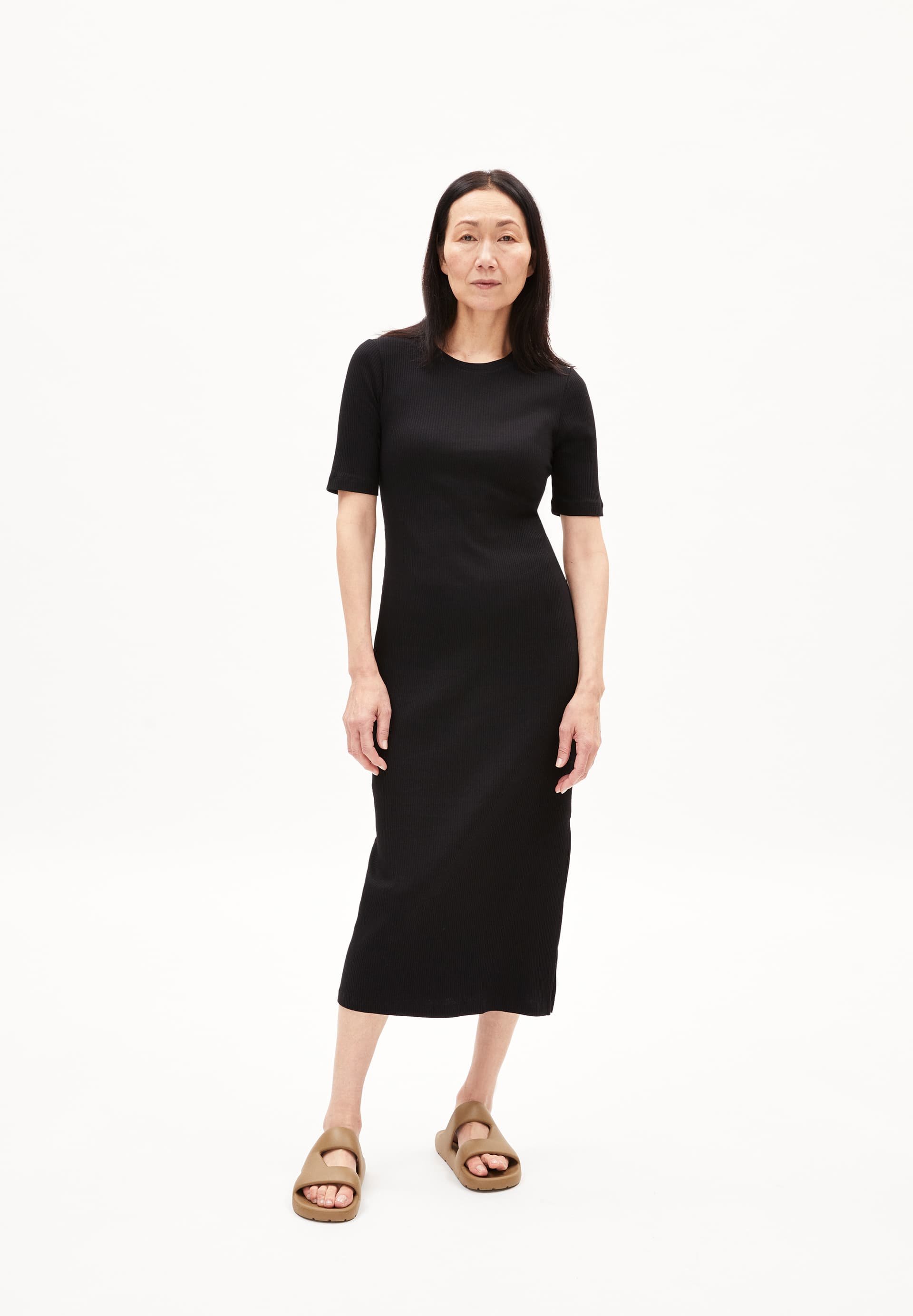 SEHAA Rib-Jersey Dress Slim Fit made of Organic Cotton Mix