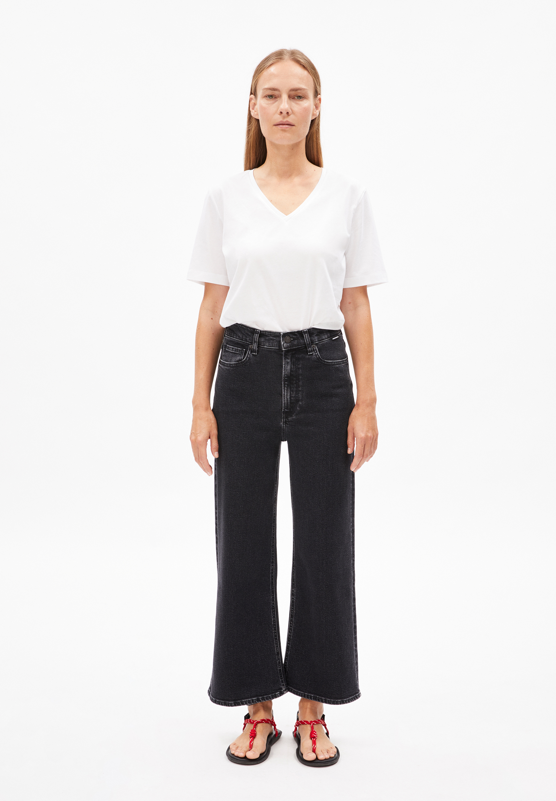 MURLIAA CROPPED Wide Jeans recycled cotton mix comfort-Stretch