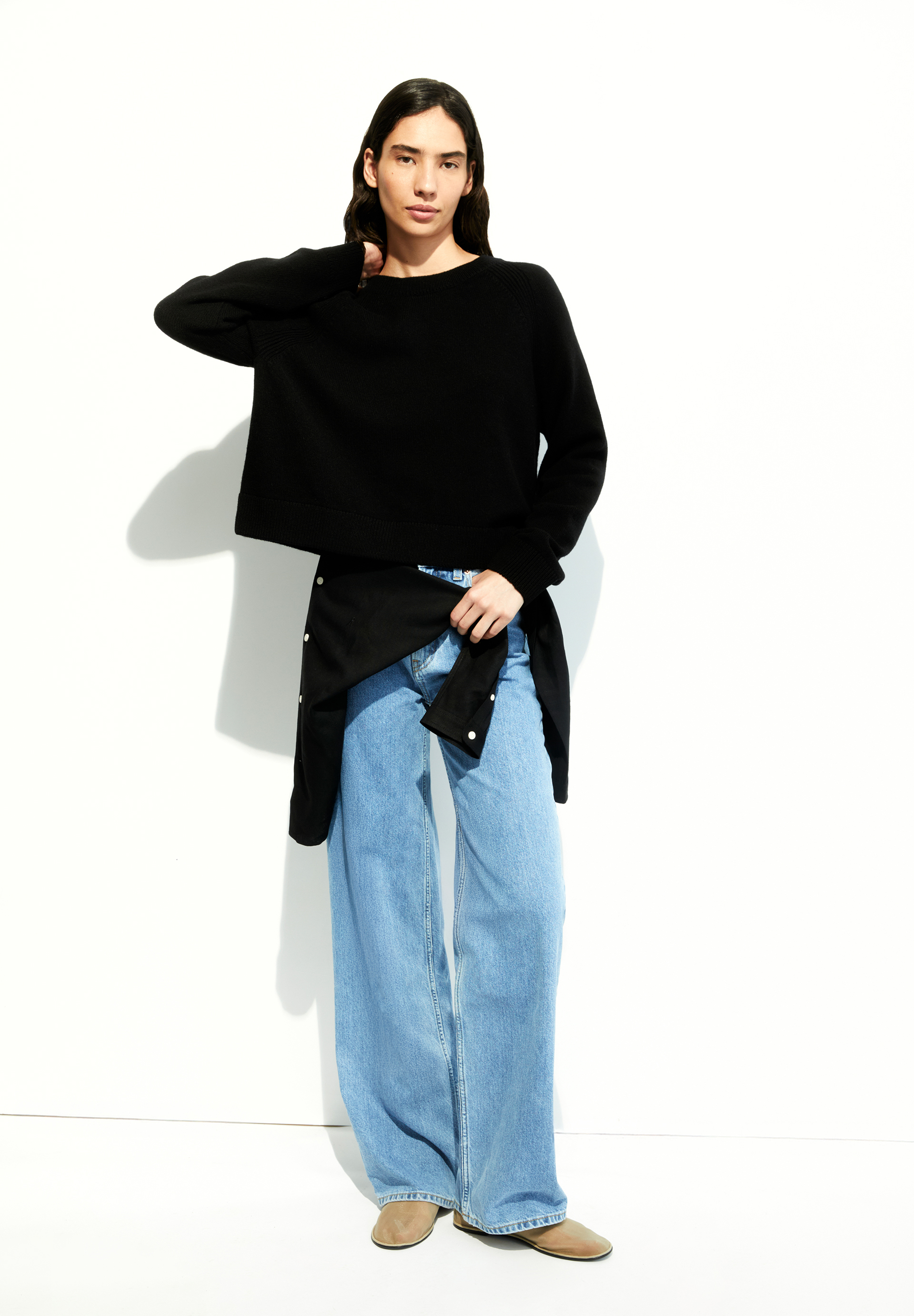 DILIRIAA REGLANA Pull coupe ample en laine bio mélangée
