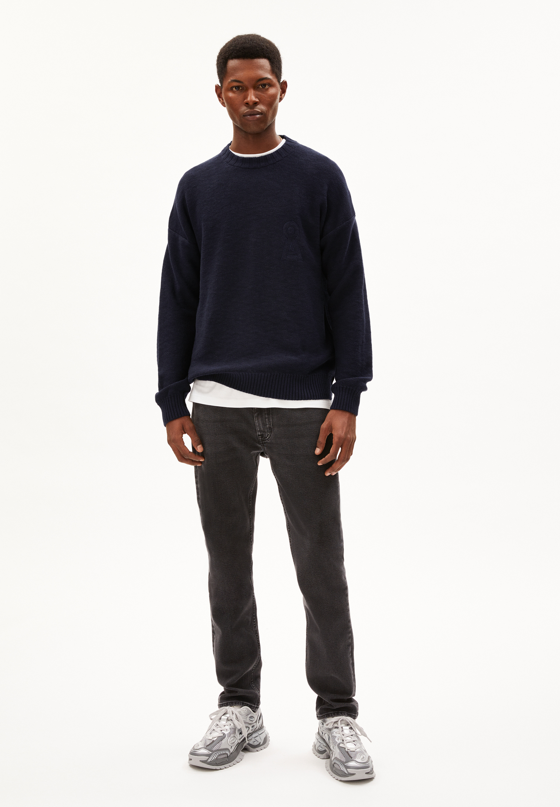 EMAANUELO Pull à coupe décontractée en coton bio
