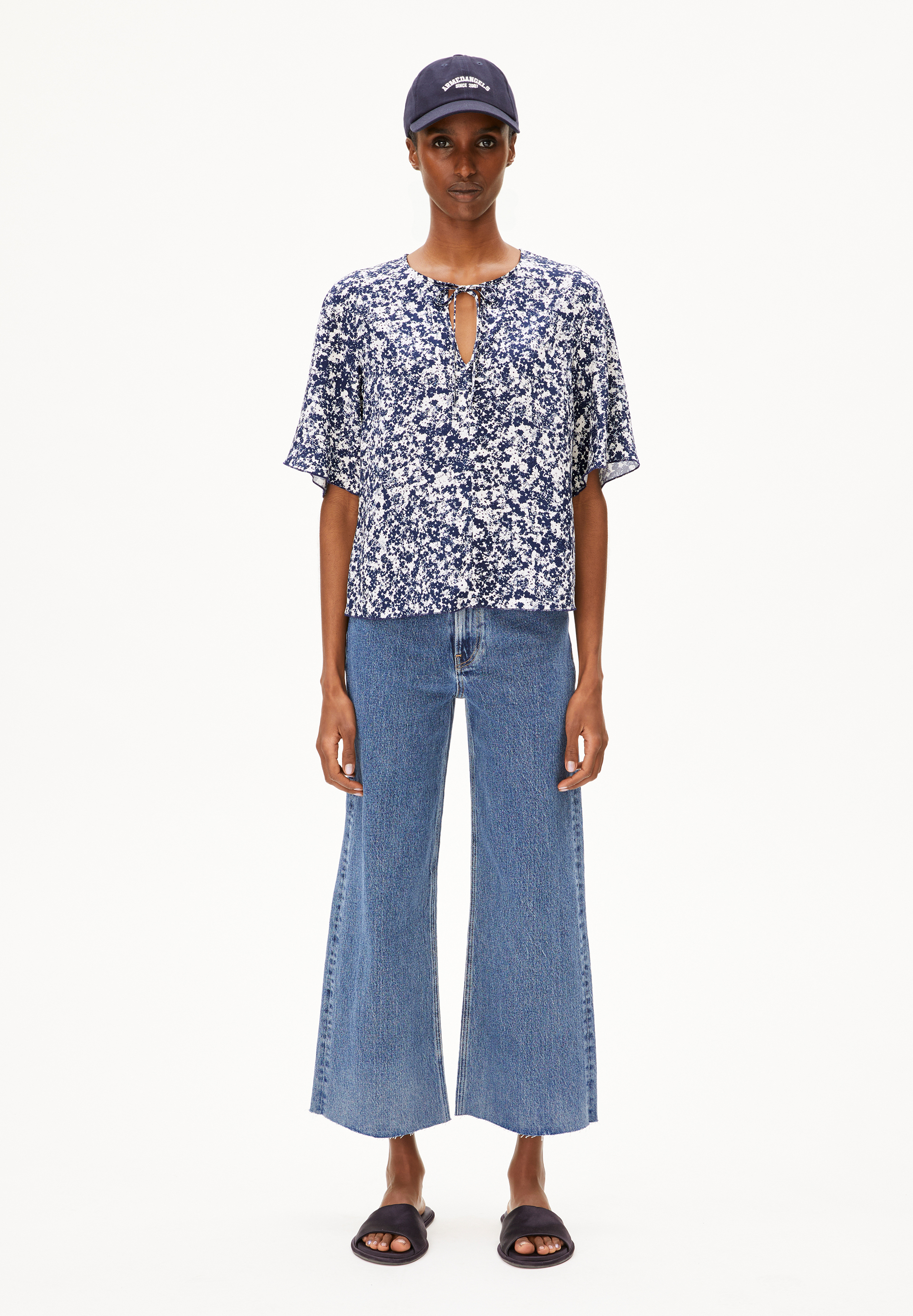 ANDRIKAA MOSAIC LINO Blouse en lin mélangé