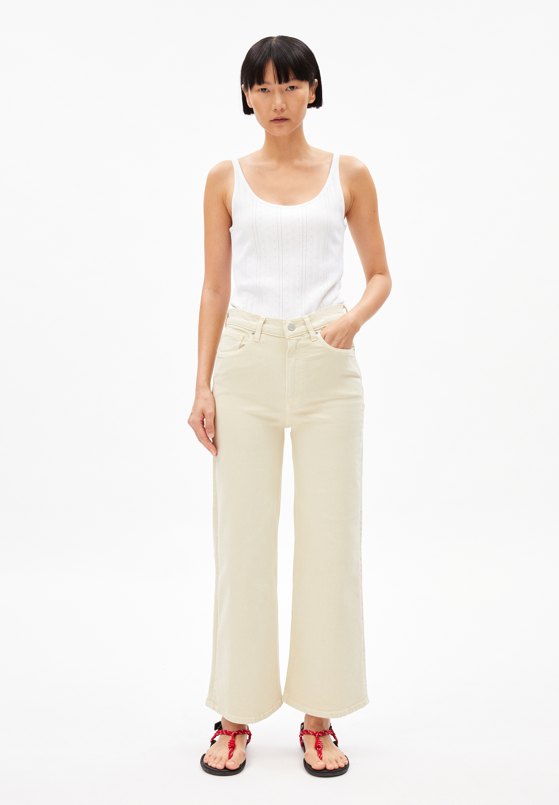 MURLIAA CROPPED Jean large en mélange de coton recyclé stretch confort