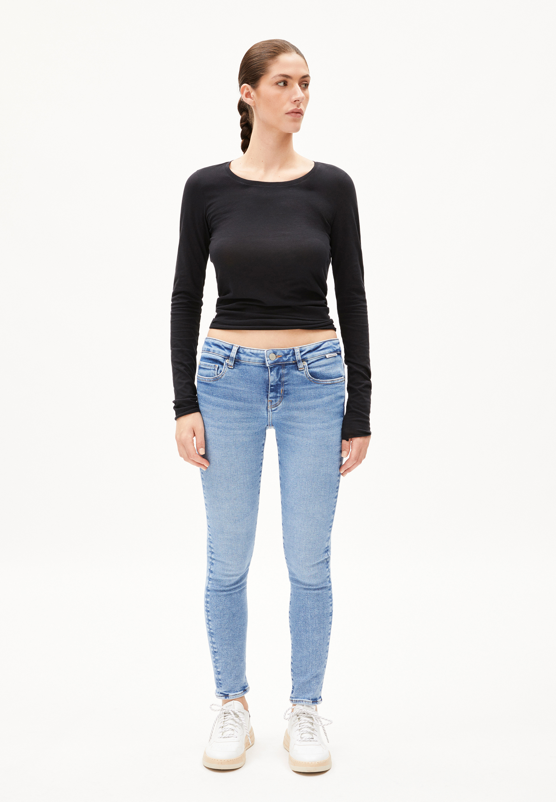 TAYNAA Jean skinny taille basse en mélange de coton biologique X-Stretch