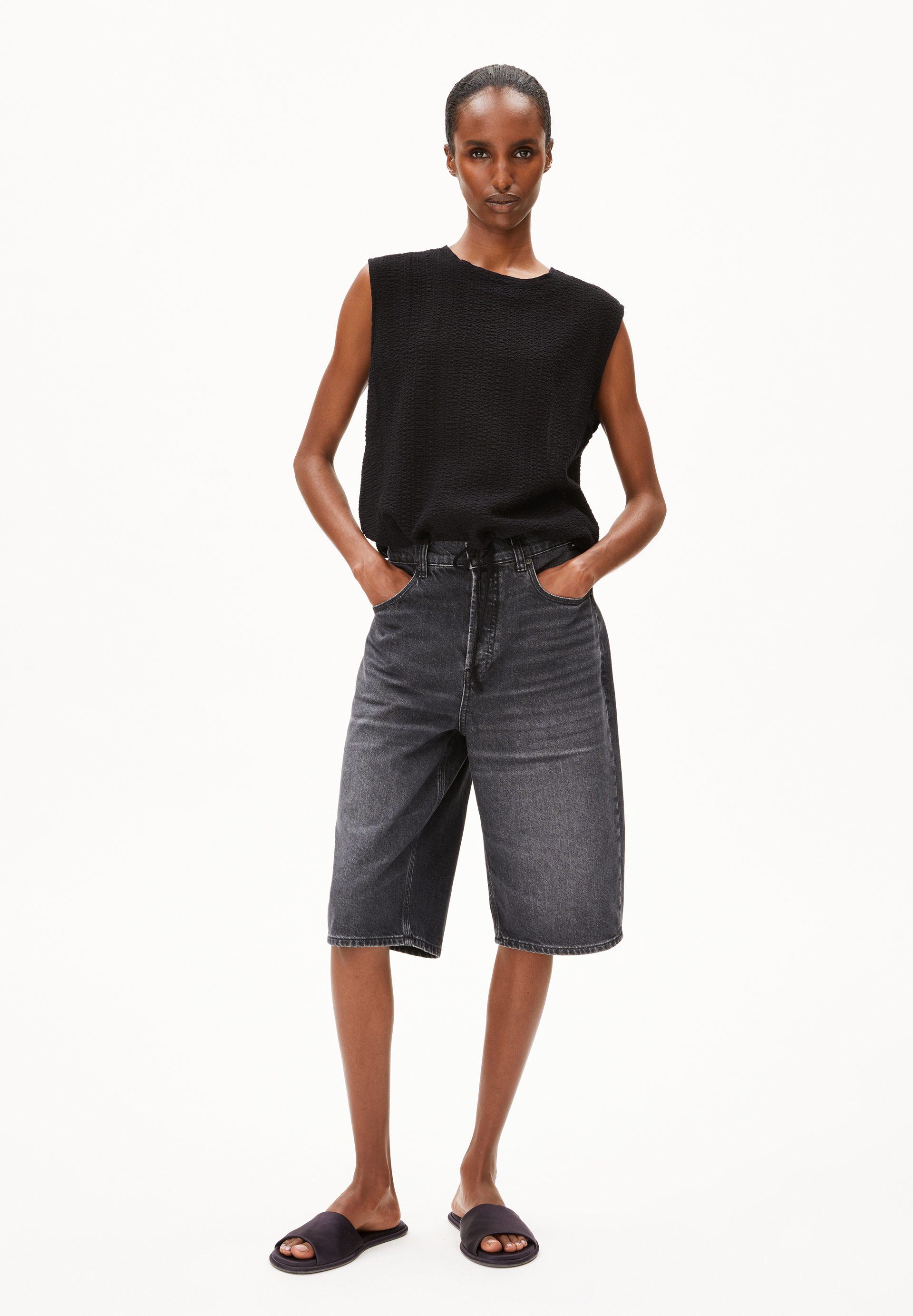 NERAA CRINKLE Top en mélange de coton bio
