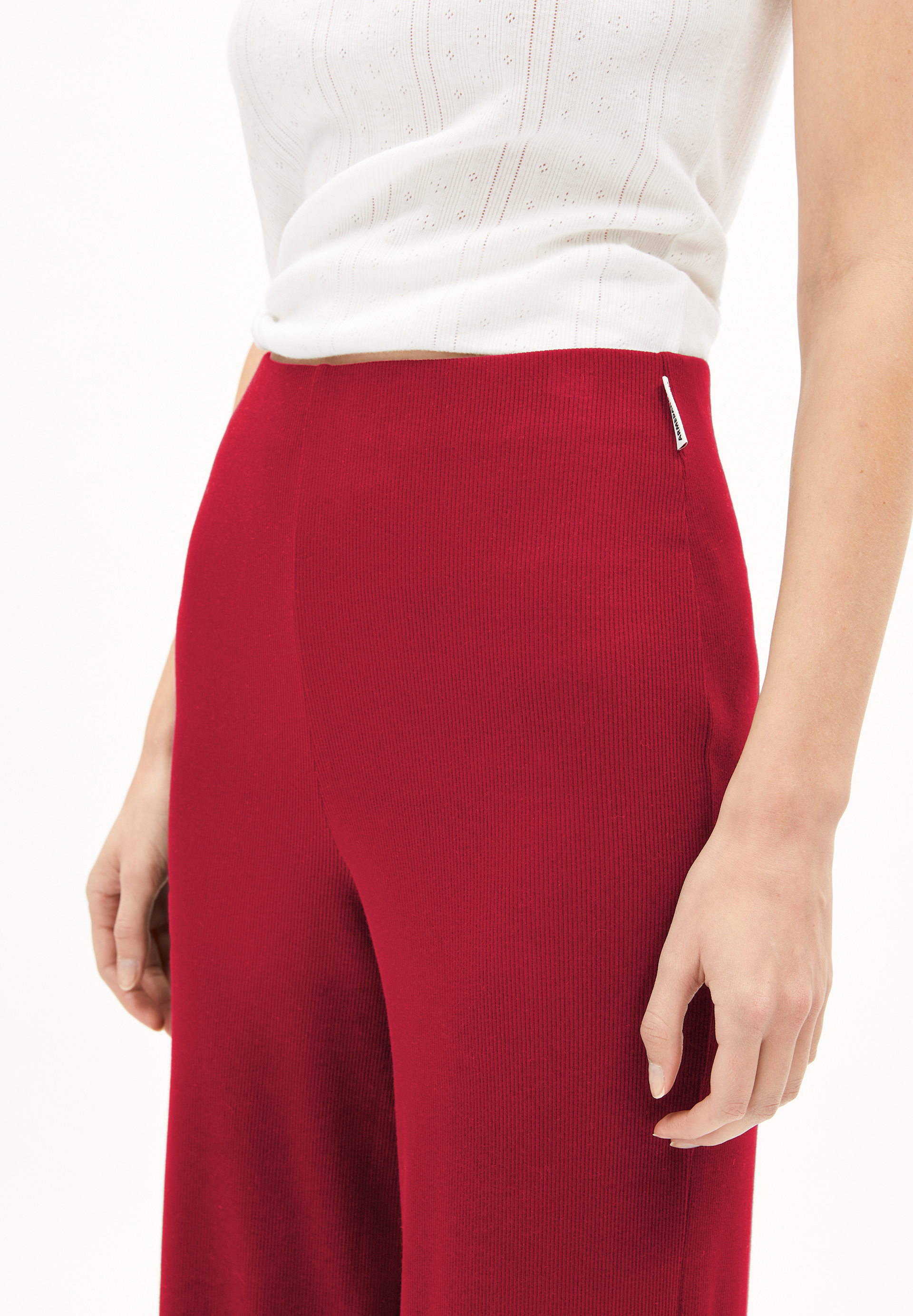NIANAA Ribjersey broek van biologische katoenmix