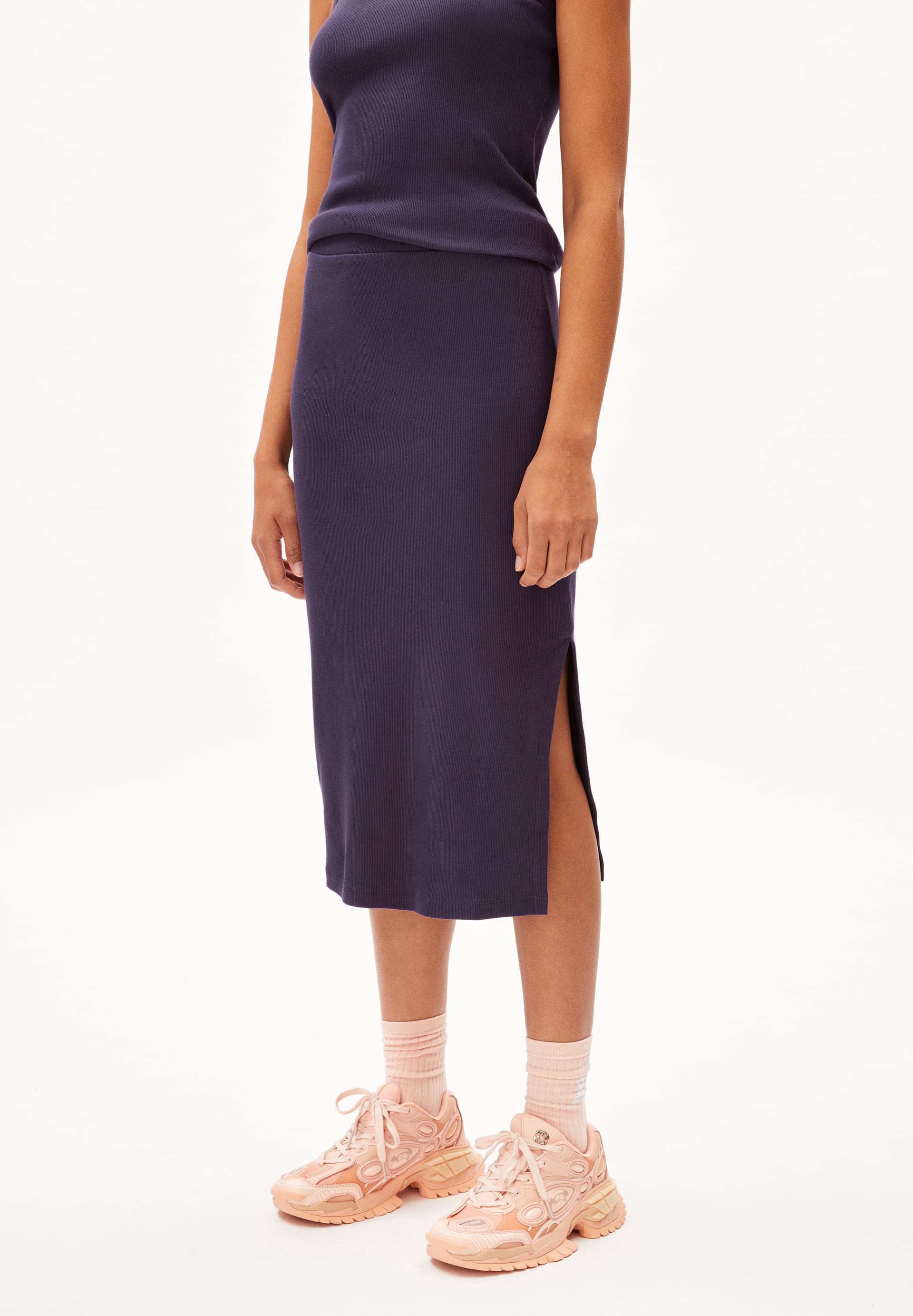 AZITAA Rib-Jersey Skirt Slim Fit made of Organic Cotton Mix