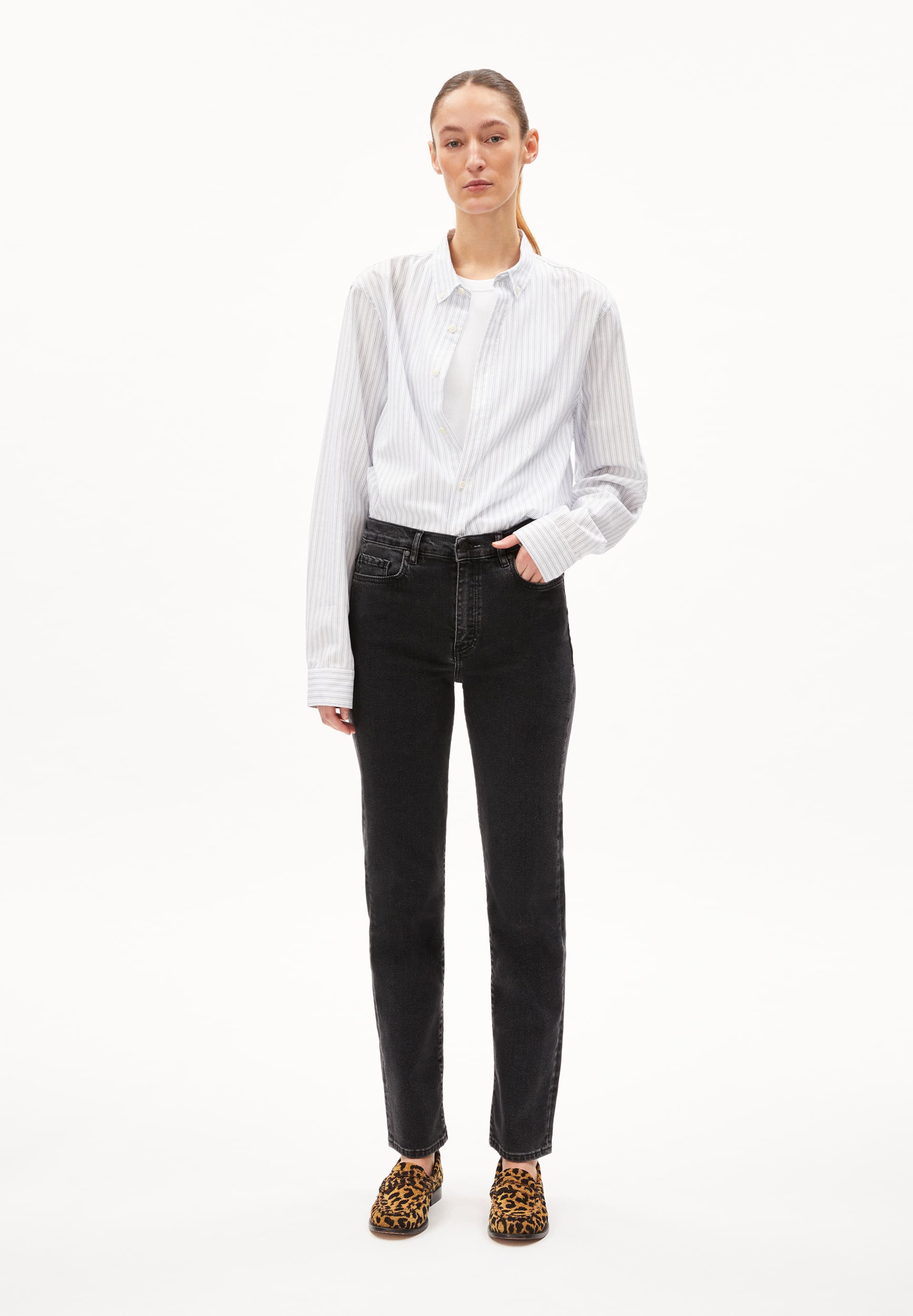 CARENAA Straight Jeans Mid Waist recycled cotton mix Comfort-Stretch