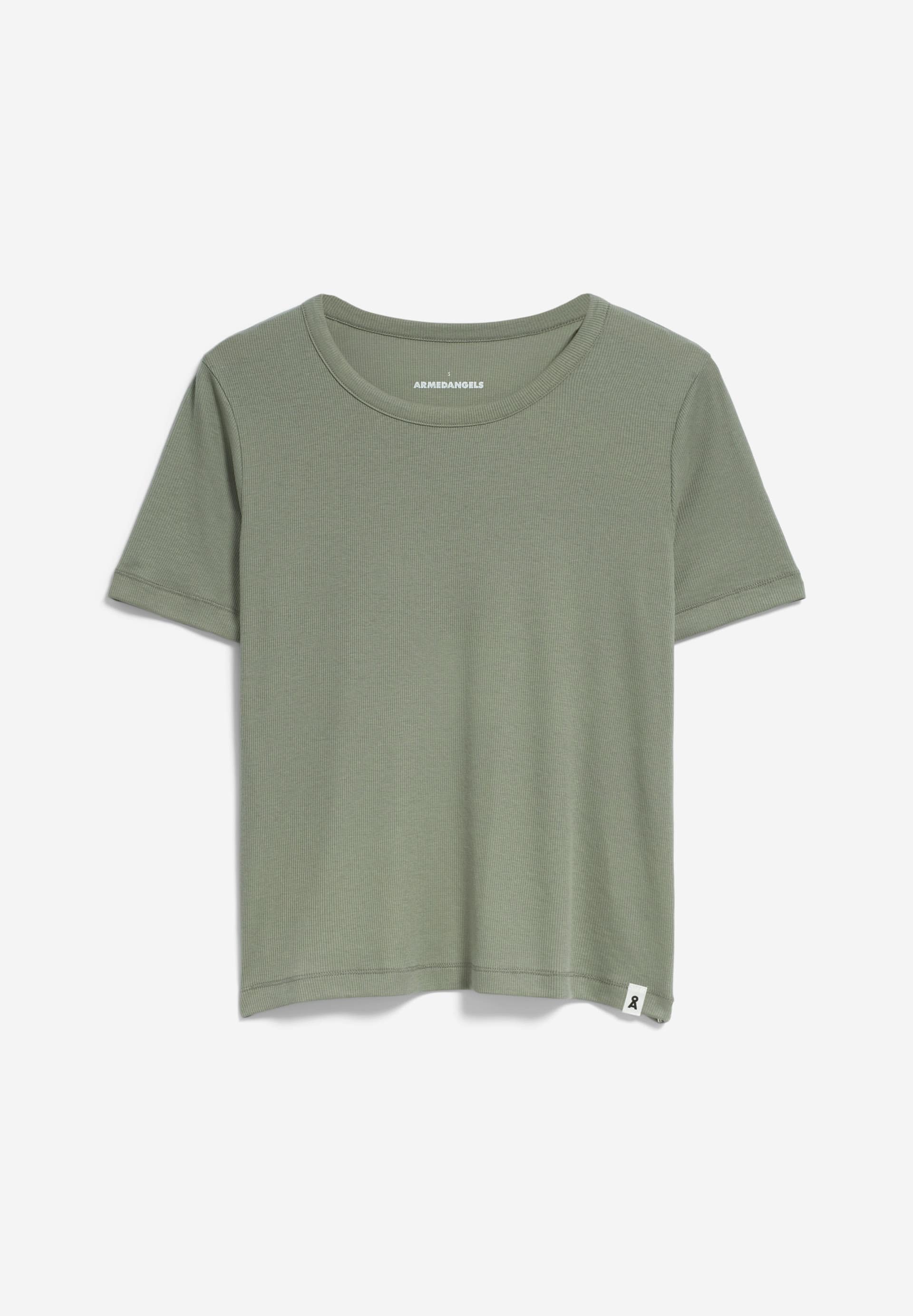 GENEVRAA T-shirt côtelé coupe standard en TENCEL™ Lyocell mélangé