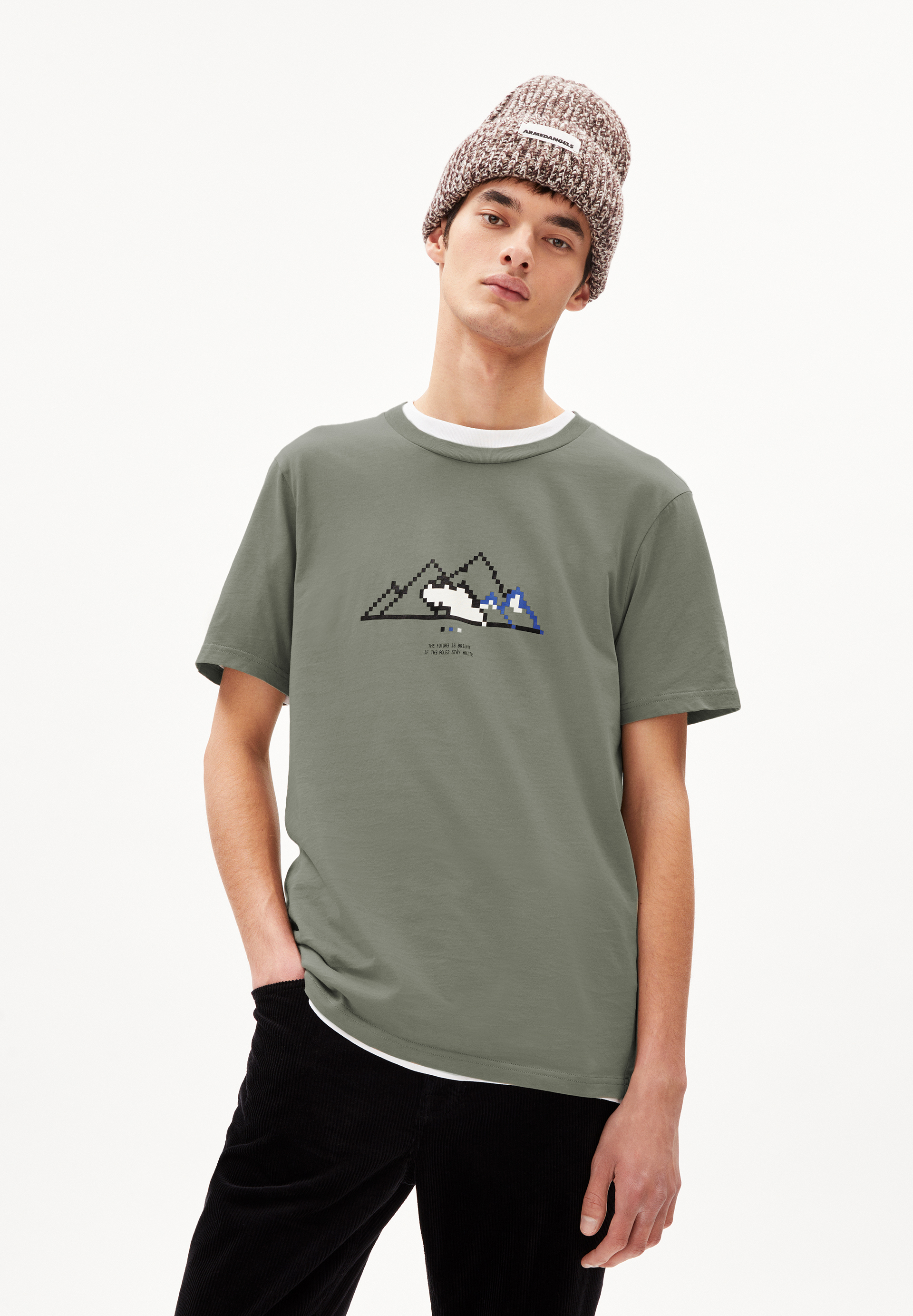 JAAMES PIXXEL MOUNTAIN T-Shirt Regular Fit made of Organic Cotton