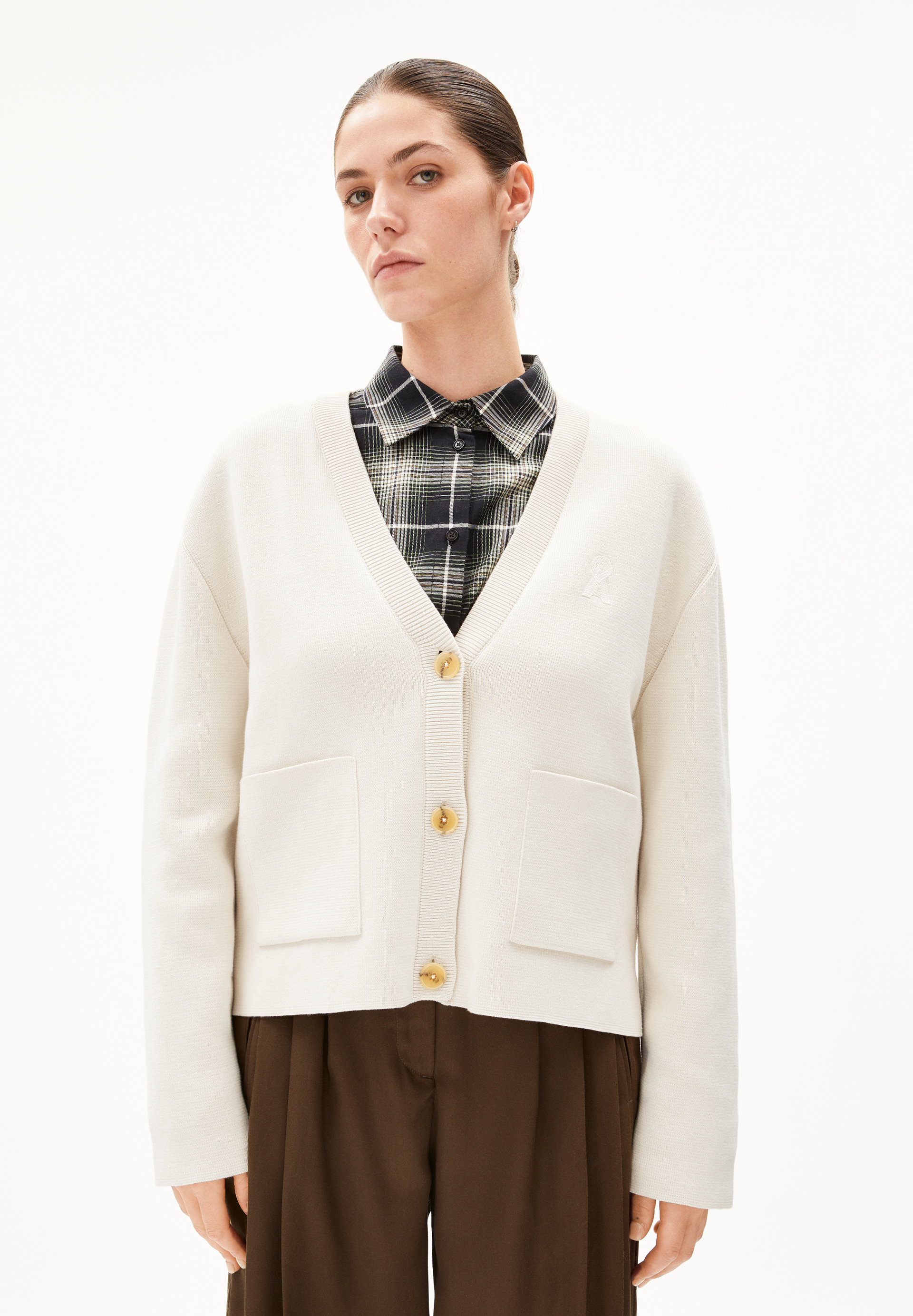 FIONAA MILANO Veste en maille coupe oversize en coton bio