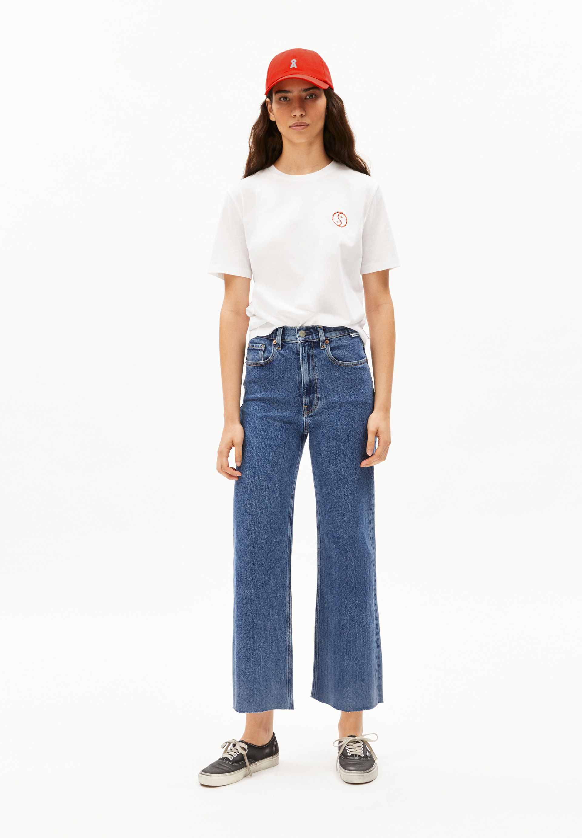 MURLIAA CROPPED Jean large en coton bio mélangé stretch confort
