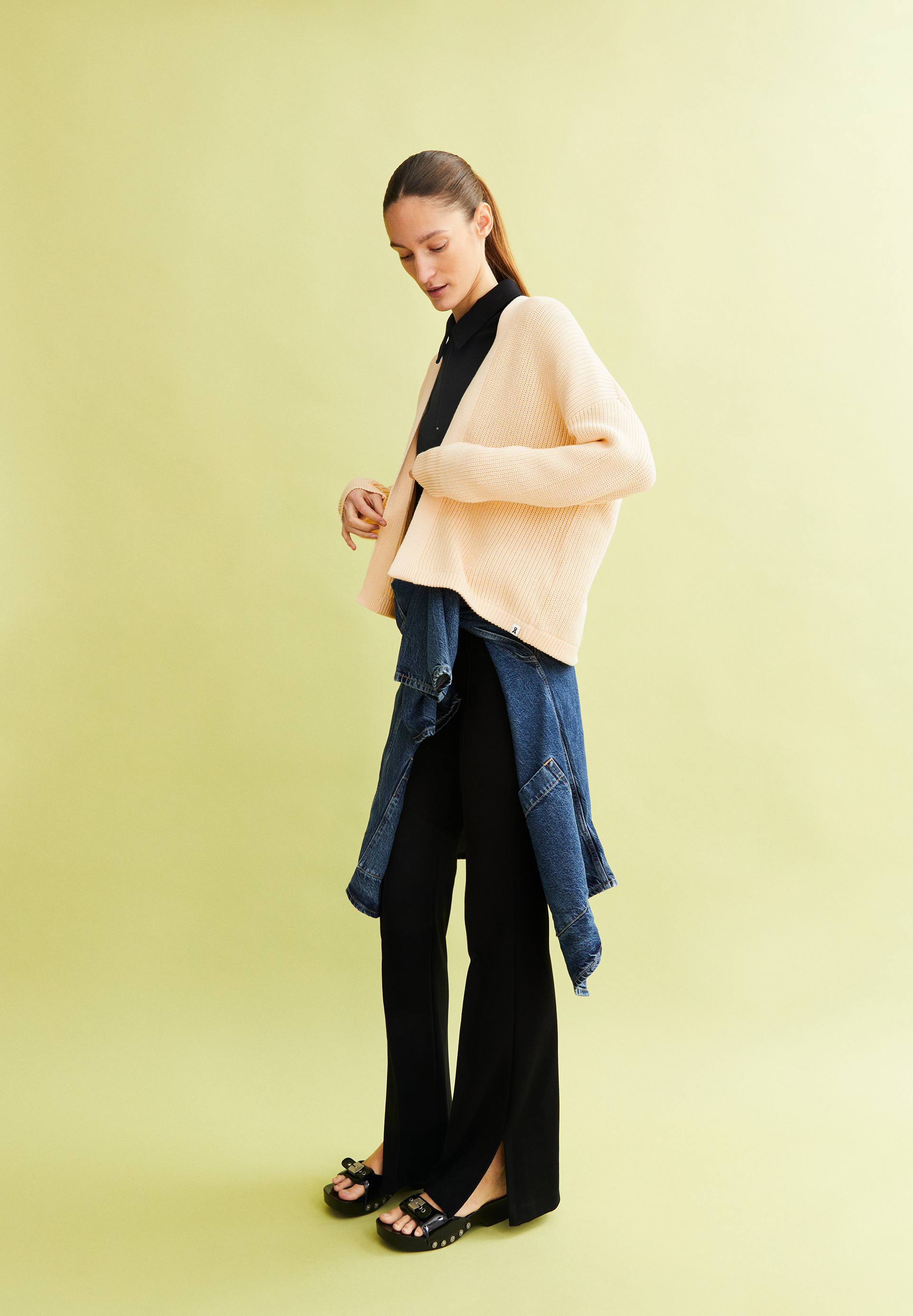 VILDAANA Veste en maille coupe oversize en coton bio