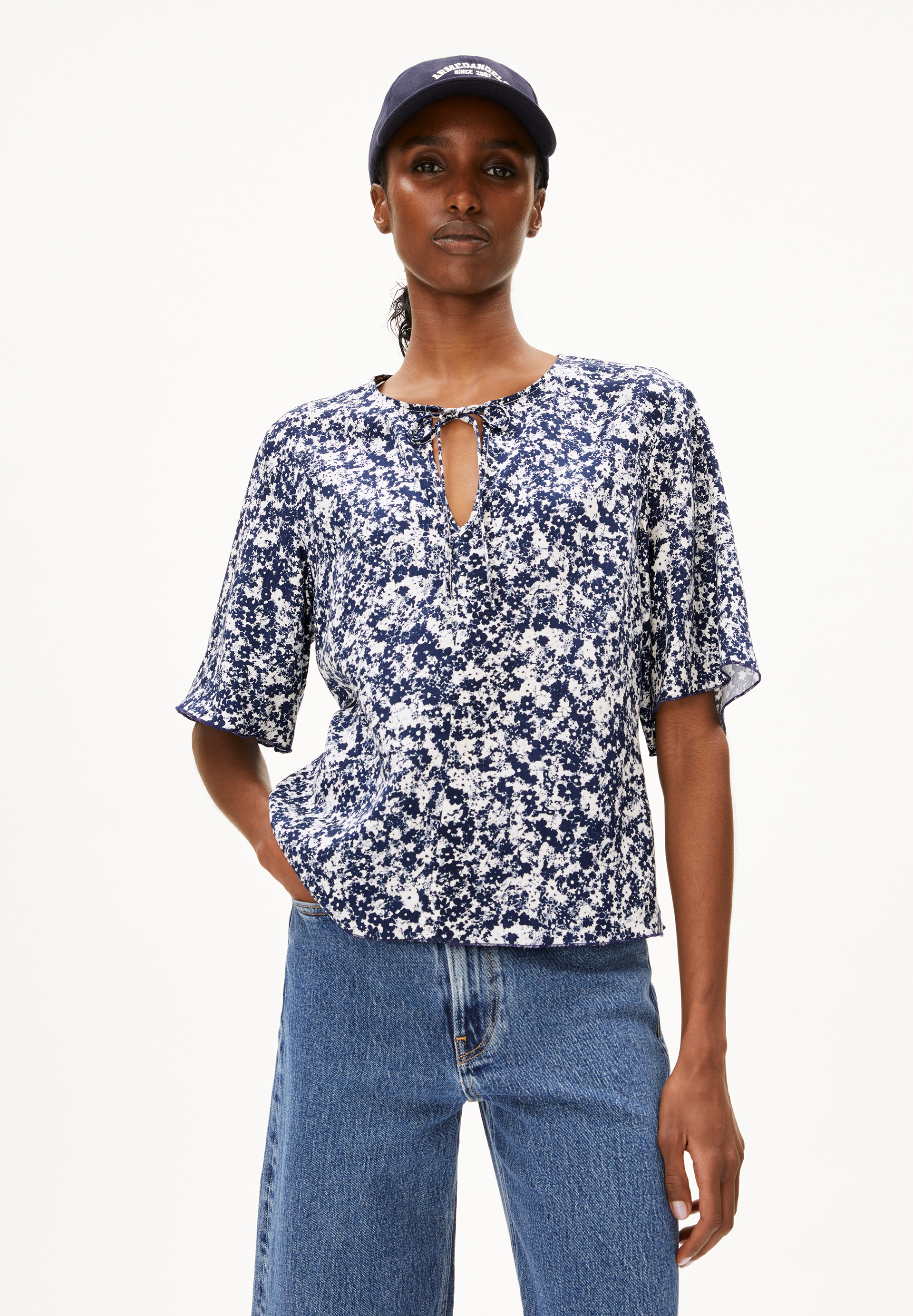 ANDRIKAA MOSAIC LINO Blouse en lin mélangé